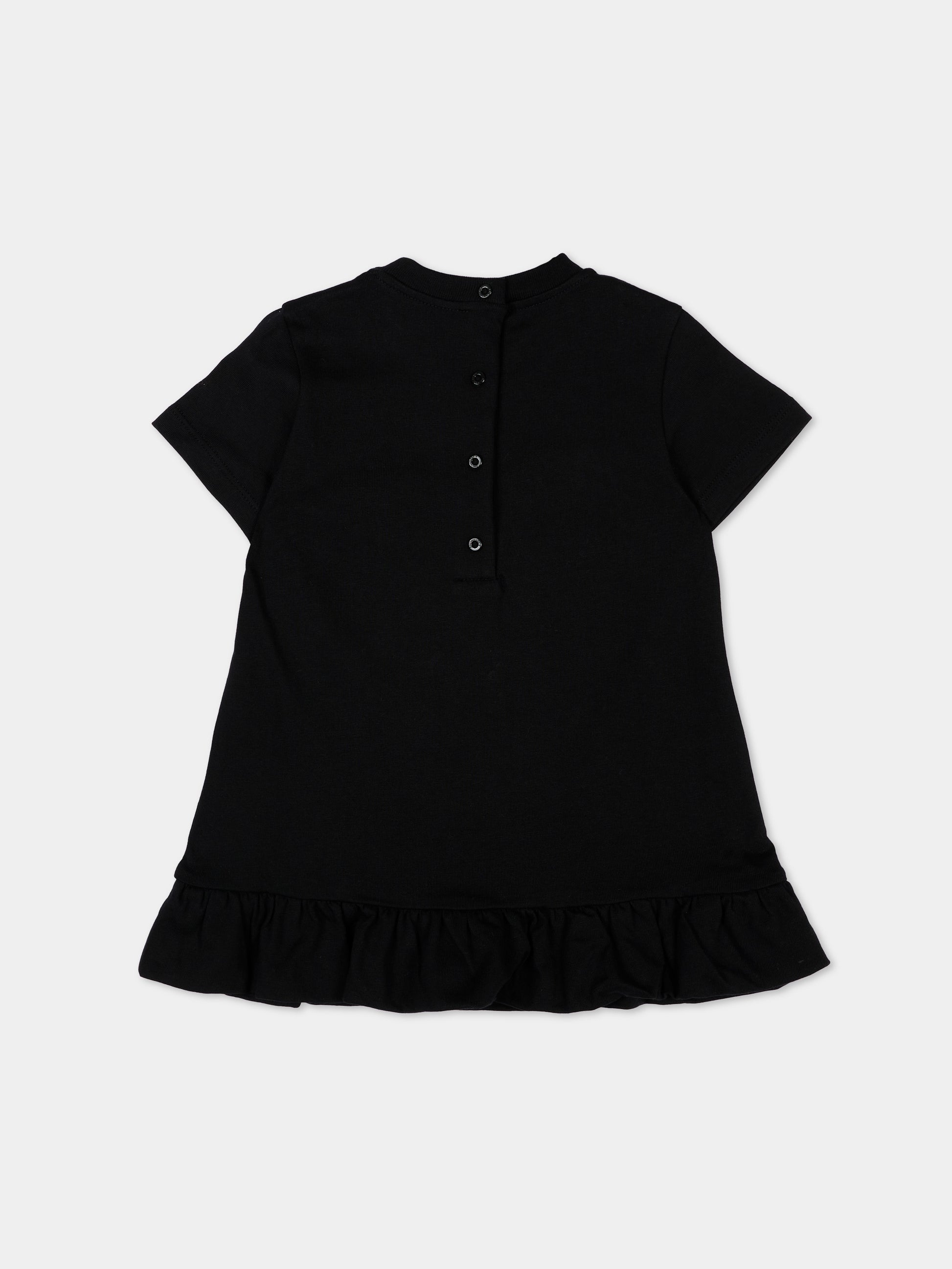 Vestito nero per neonata con logo,Balmain Kids,BZ1011 Z3672 930BC