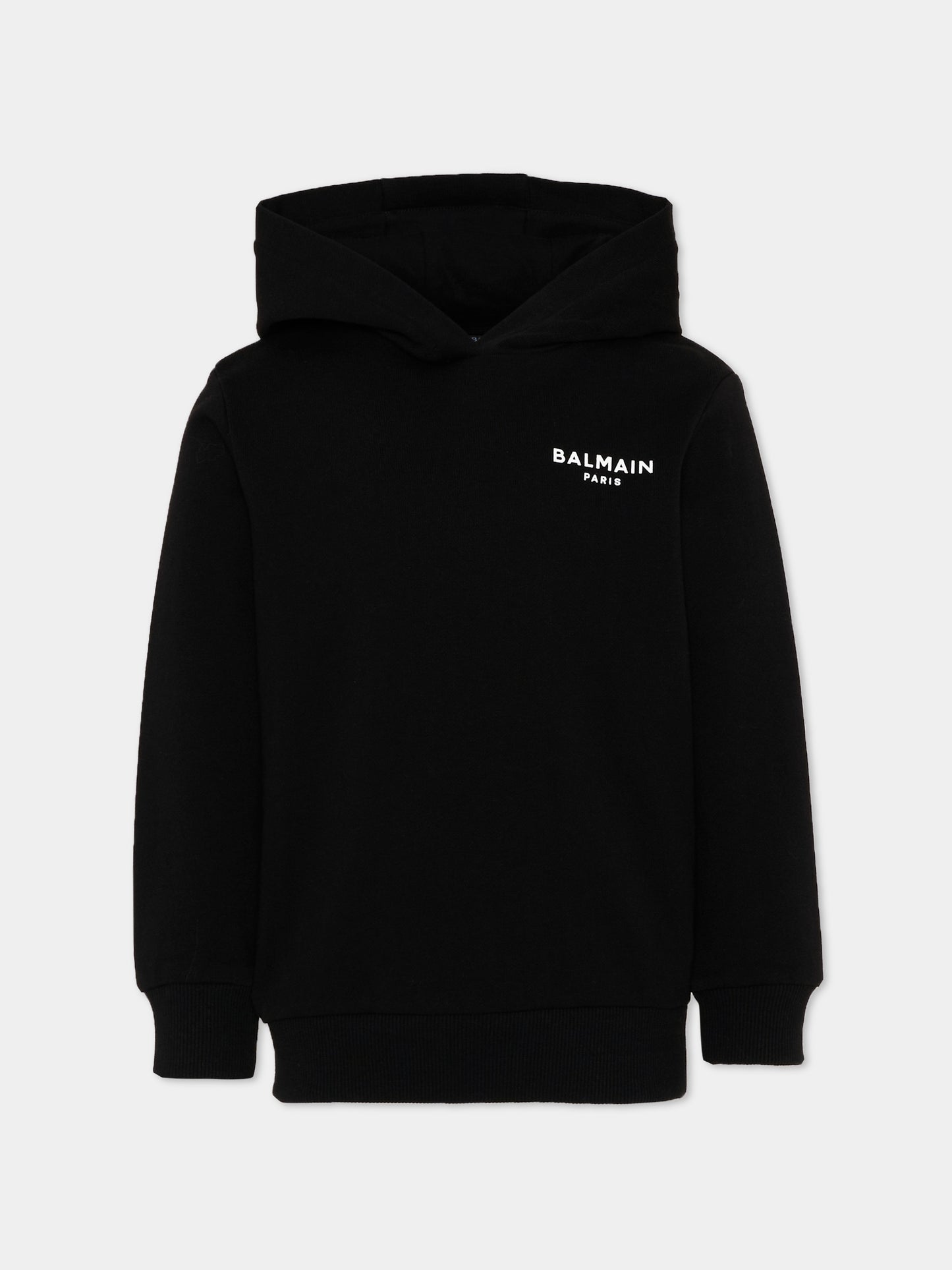 Felpa nera per bambini con logo,Balmain Kids,BY4Q00 Z3183 930BC