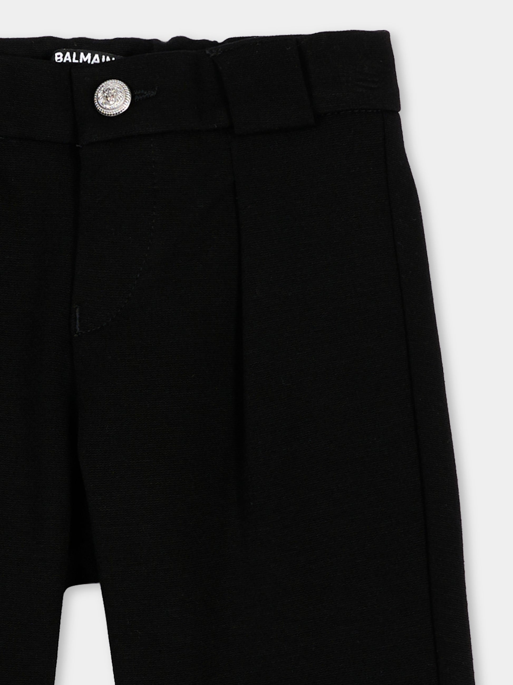 Pantaloni eleganti nero per neonato,Balmain Kids,BY6710 J0371 930AG