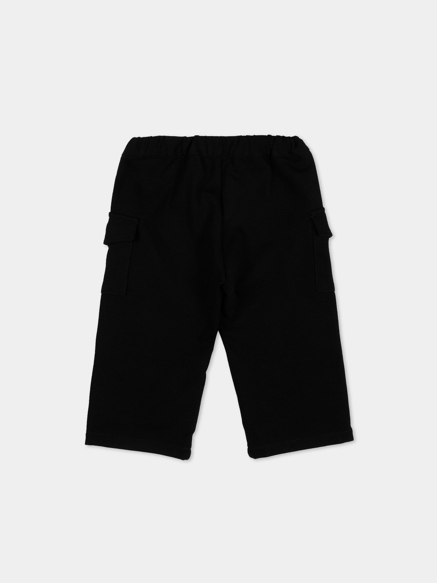 Pantaloni eleganti nero per neonato con tasche cargo,Balmain Kids,BZ6340 J0371 930OR