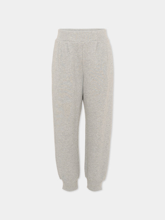 Pantaloni sportivi grigi per bambini con logo,Balmain Kids,BZ6I40 Z3188 806BD