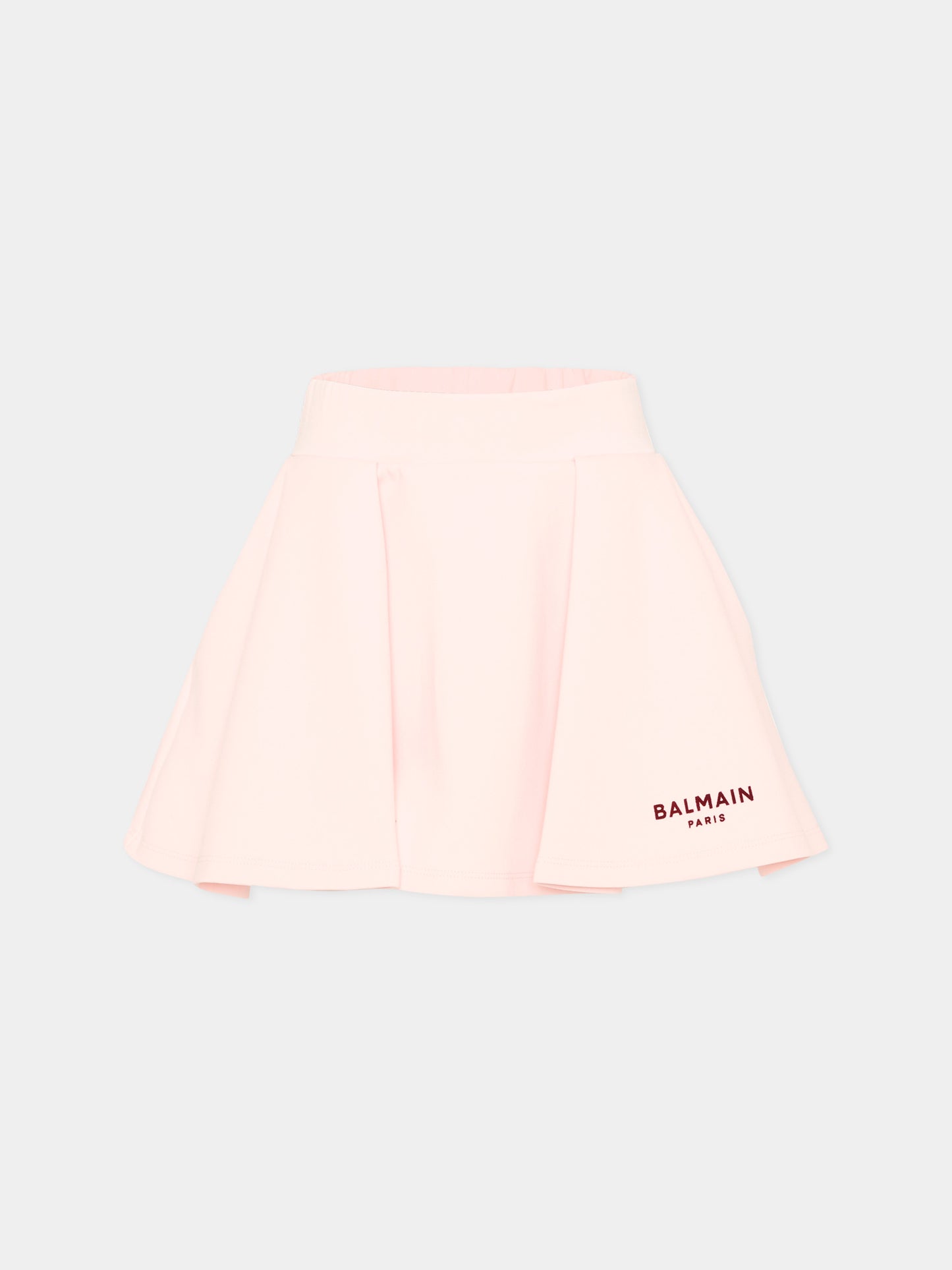 Gonna rosa per bambina con logo,Balmain Kids,BZ7A11 Z3728 508BD