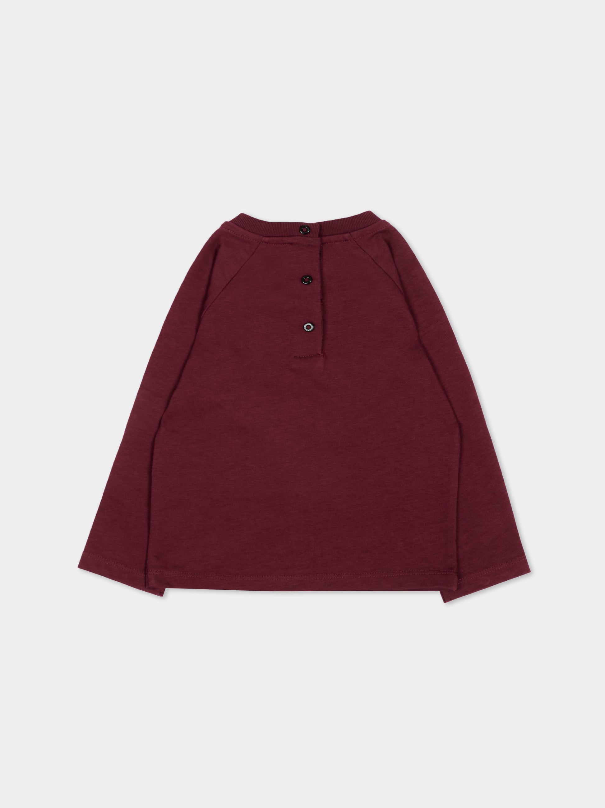 T-Shirt bordeaux per neonato con logo,Balmain Kids,BZ8310 Z3672 530CE