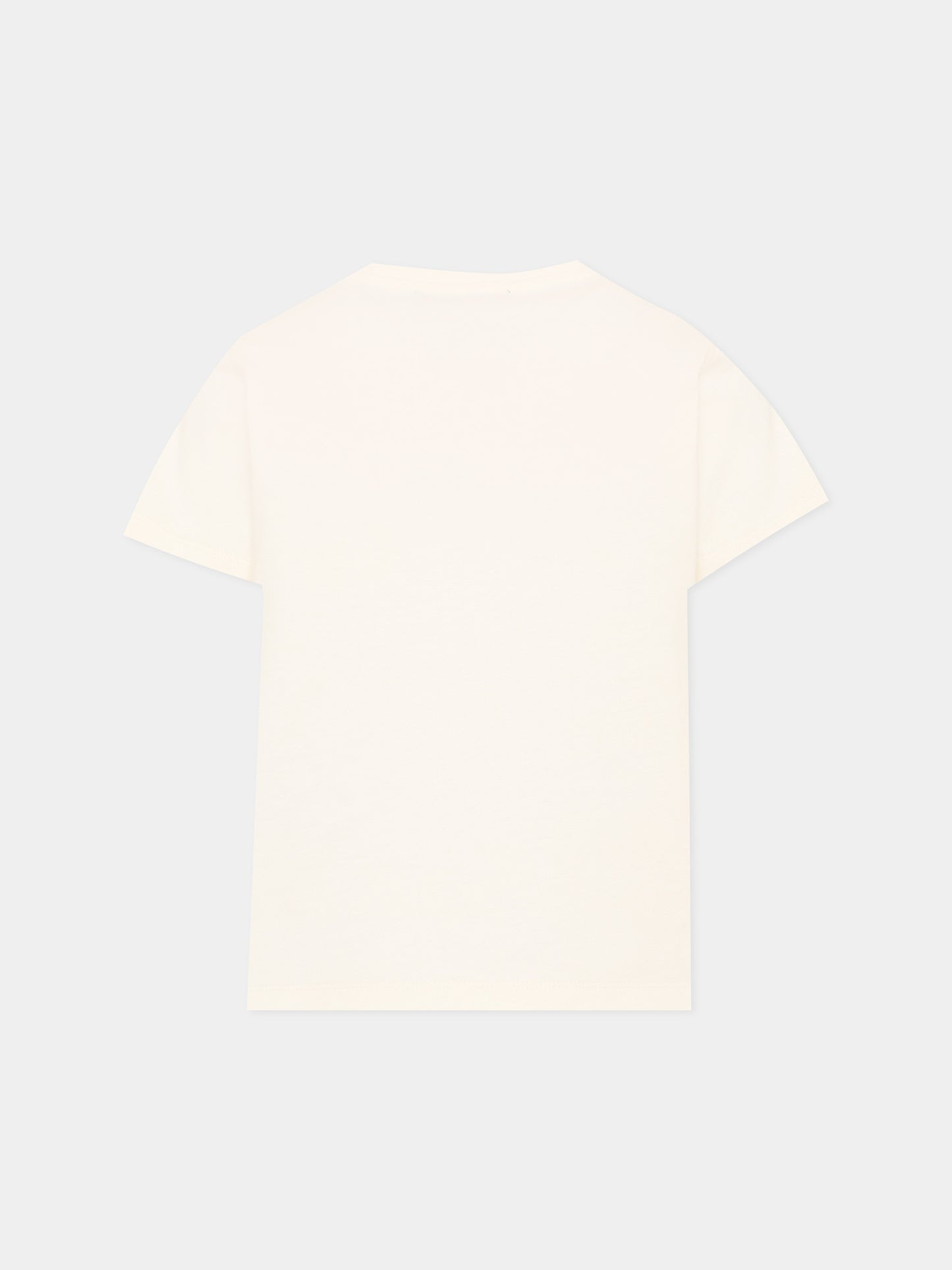 T-Shirt avorio per bambini con logo,Balmain Kids,BZ8I11 Z3672 102NE