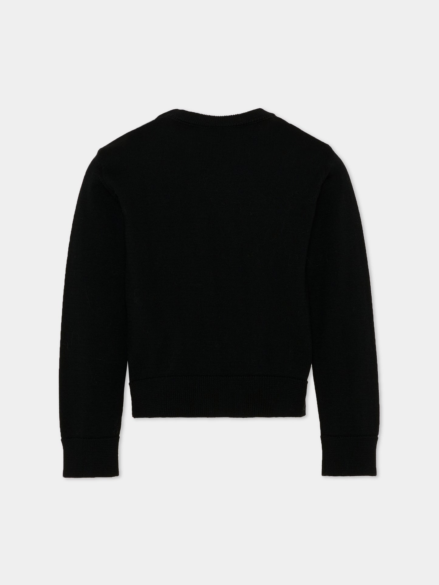 Maglione nero per bambini con logo,Balmain Kids,BY9P60 Z2839 930AV