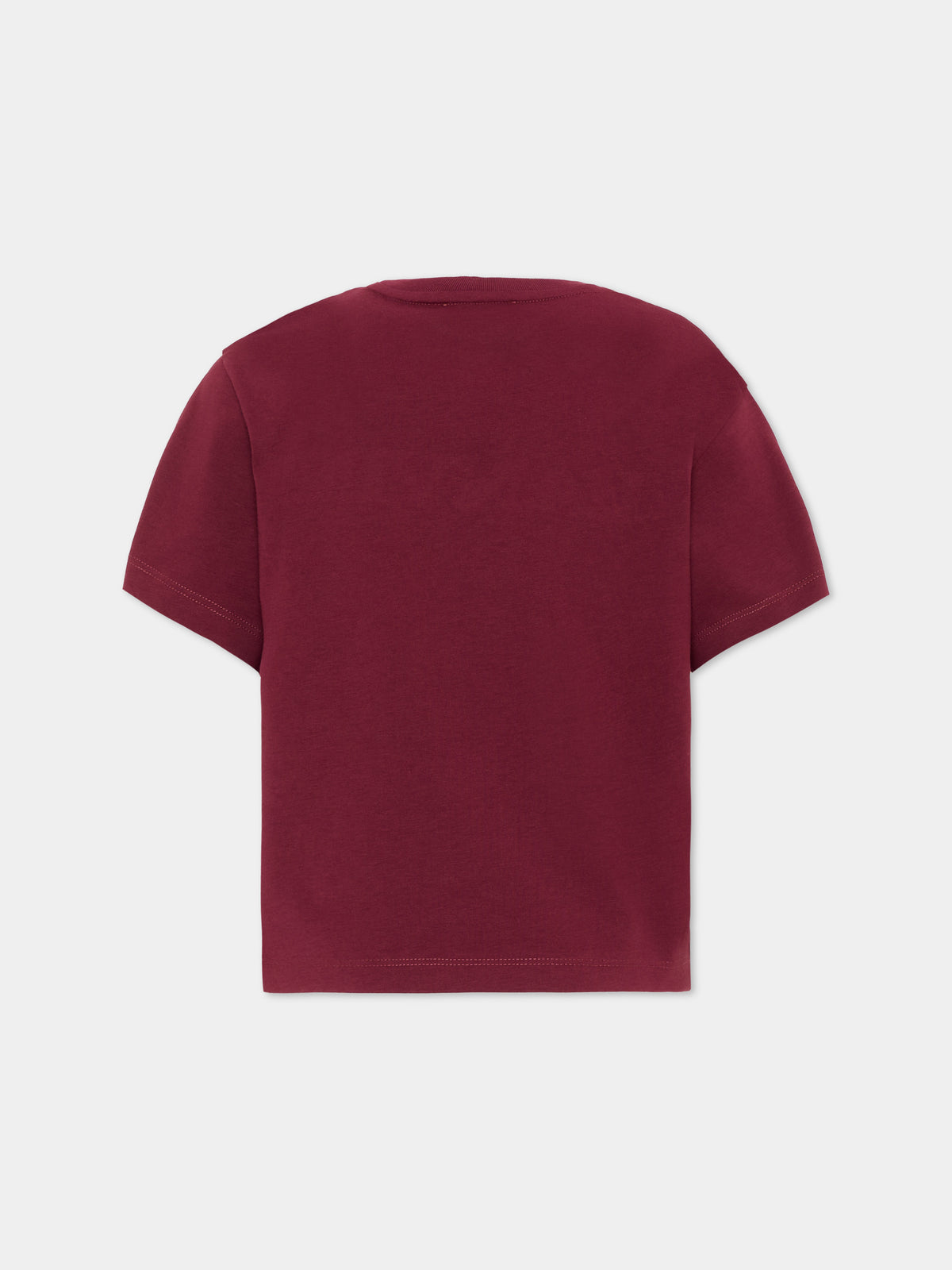 T-shirt bordeaux per bambina con logo,Lanvin Petite,N30397 955