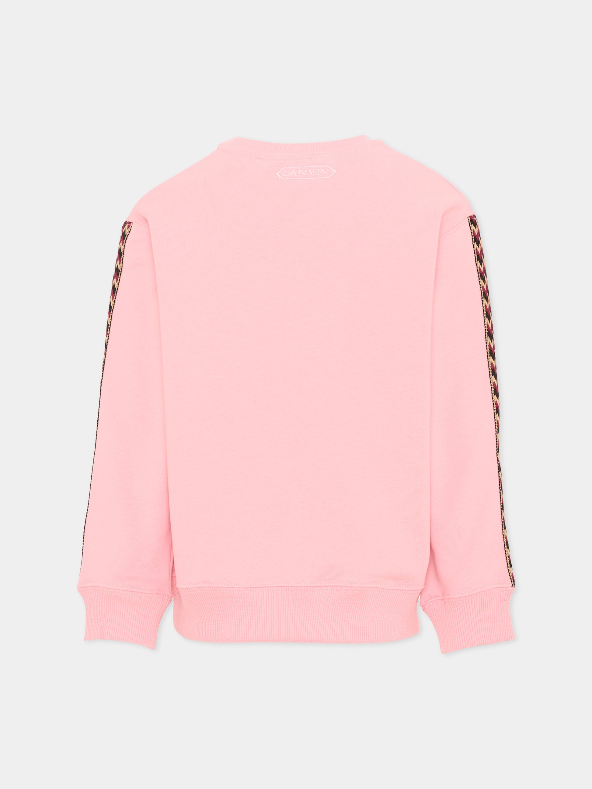 Felpa rosa per bambina con logo,Lanvin Petite,N30401 48N