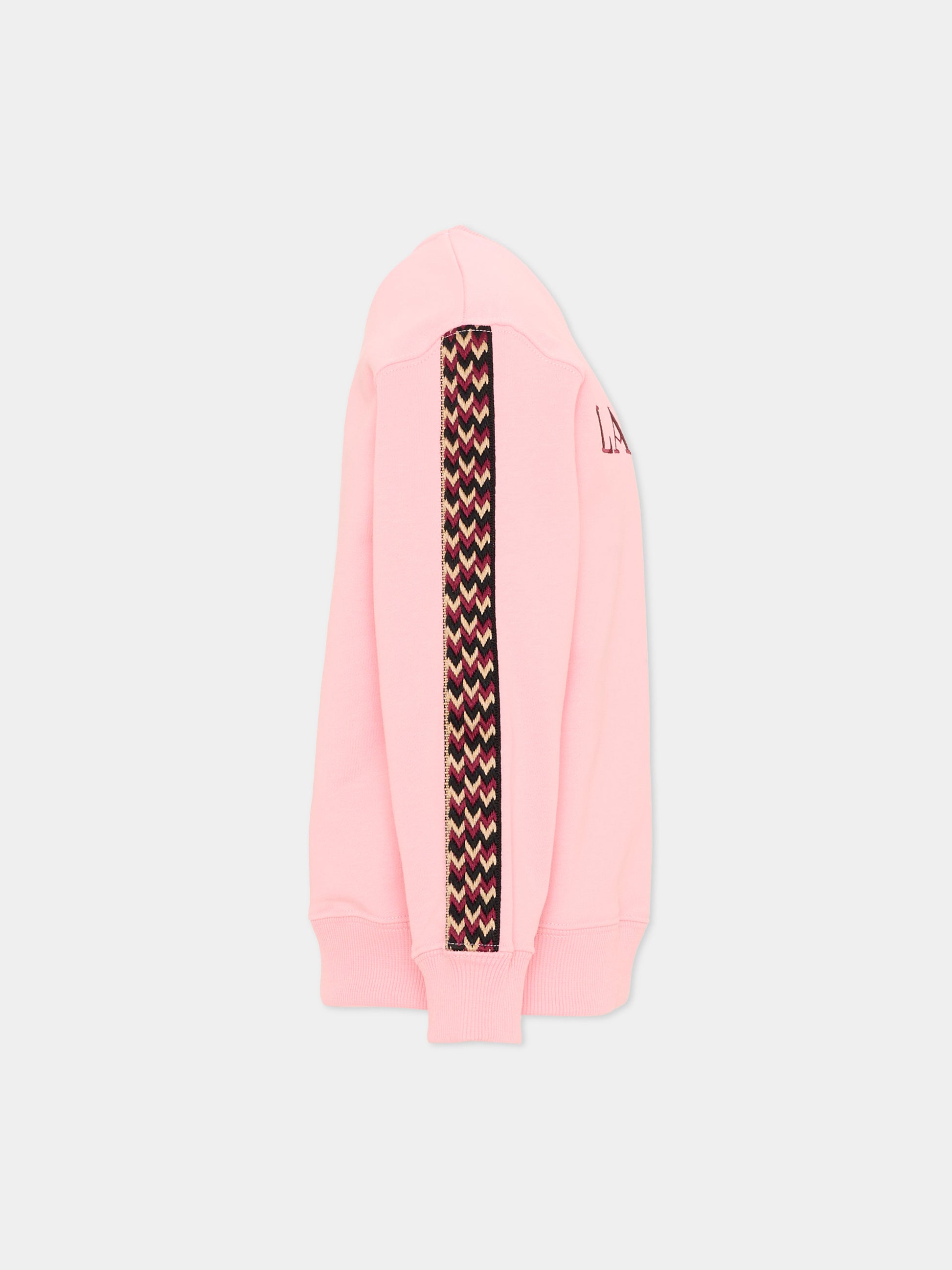 Felpa rosa per bambina con logo,Lanvin Petite,N30401 48N