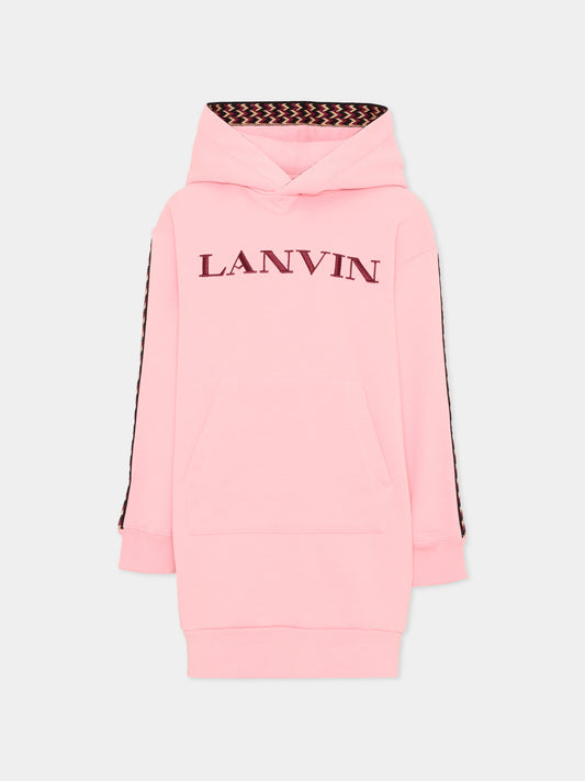 Vestito rosa per bambina con logo,Lanvin Petite,N30407 48N