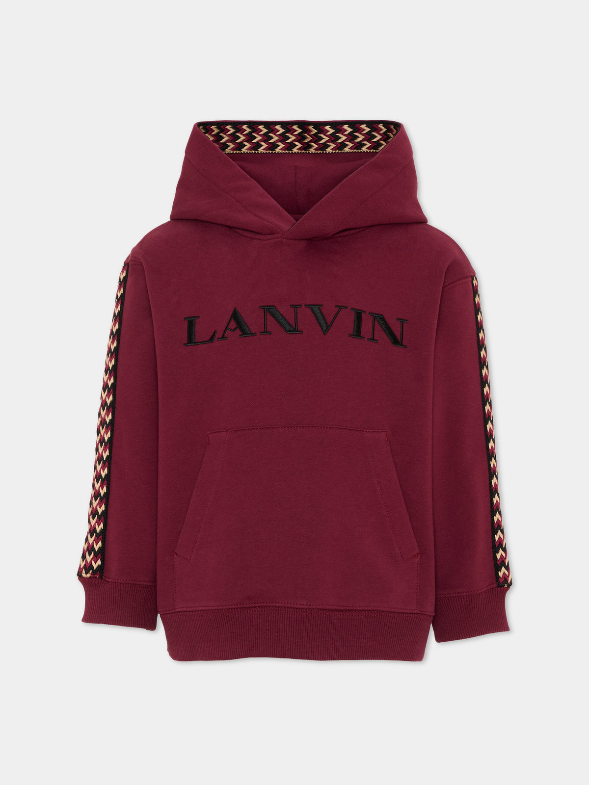 Felpa bordeaux per bambino con logo,Lanvin Petite,N30423 955