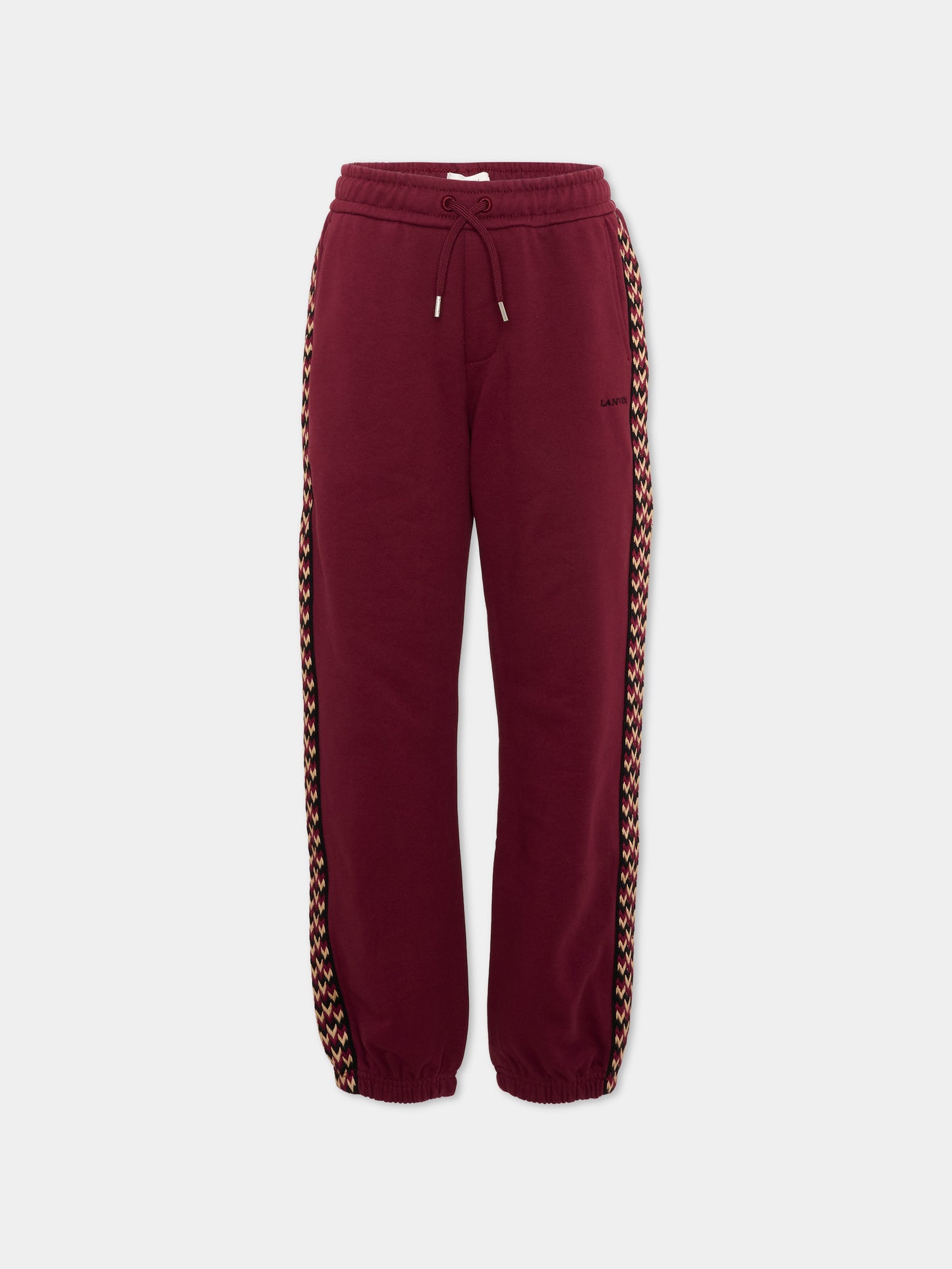 Pantaloni sportivi bordeaux per bambino con logo,Lanvin Petite,N30425 955