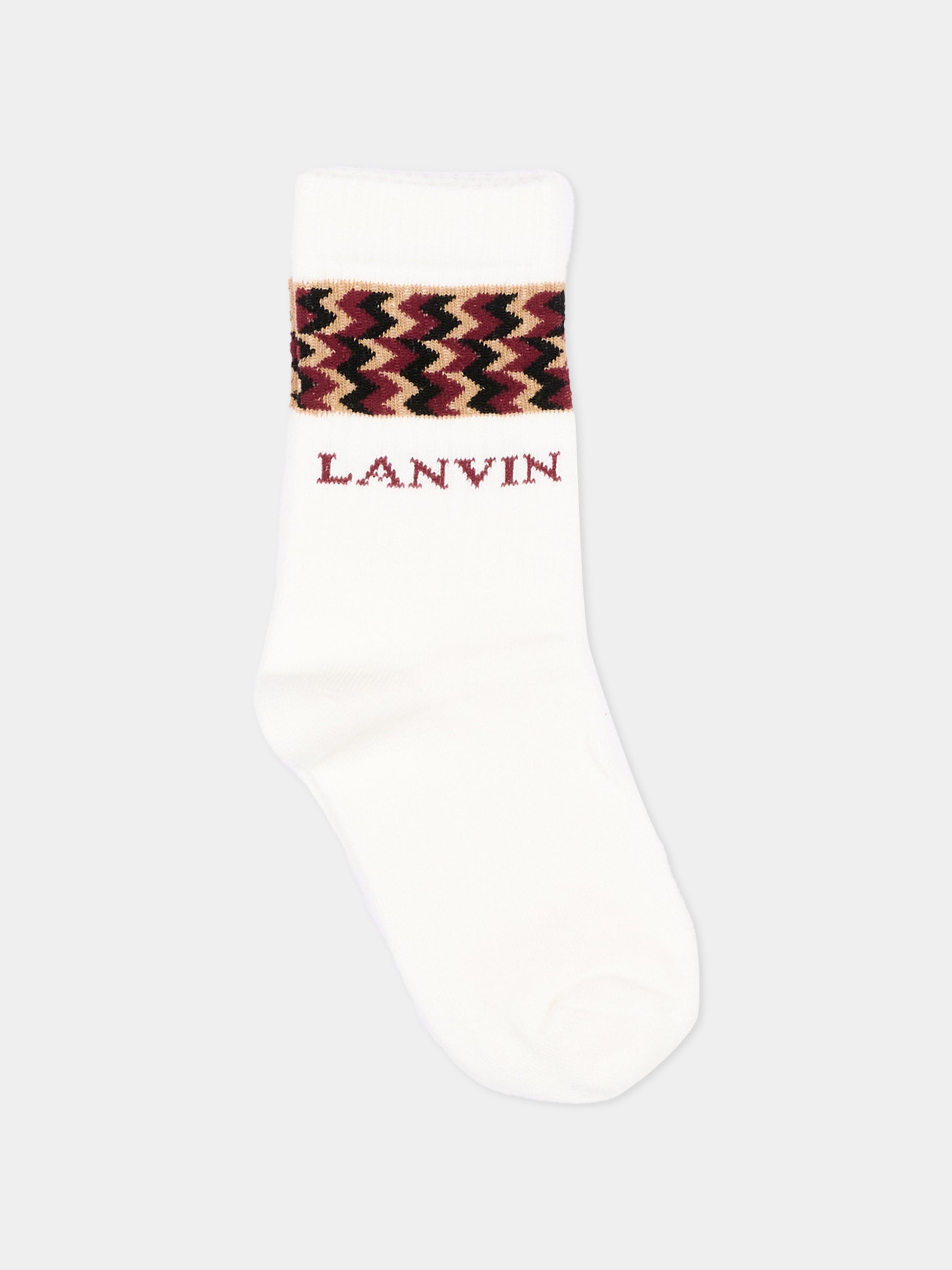 Calza spugna multicolor per bambino con logo,Lanvin Petite,N30454 N70