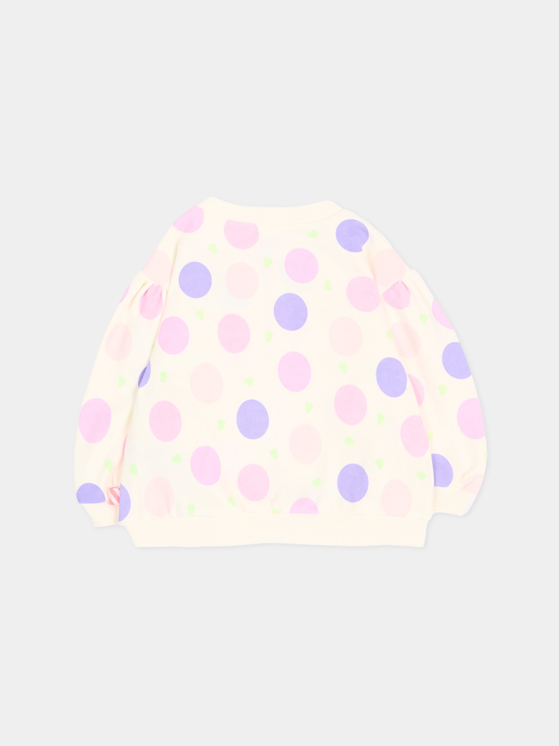 Felpa avorio per neonata a pois,Billieblush,U22245 121