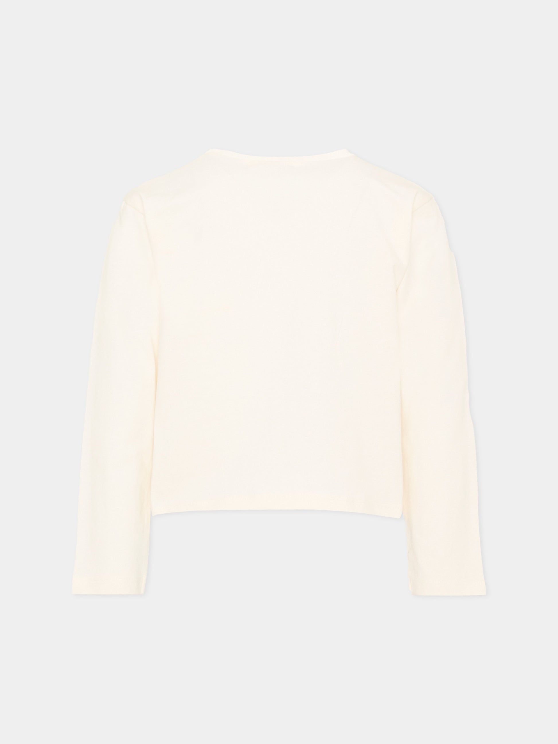 T-Shirt avorio per bambina con farfalle,Billieblush,U22369 121