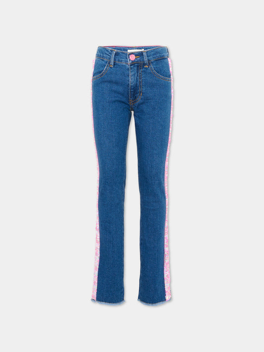 Jeans denim per bambina con paillettes,Billieblush,U22412 Z22