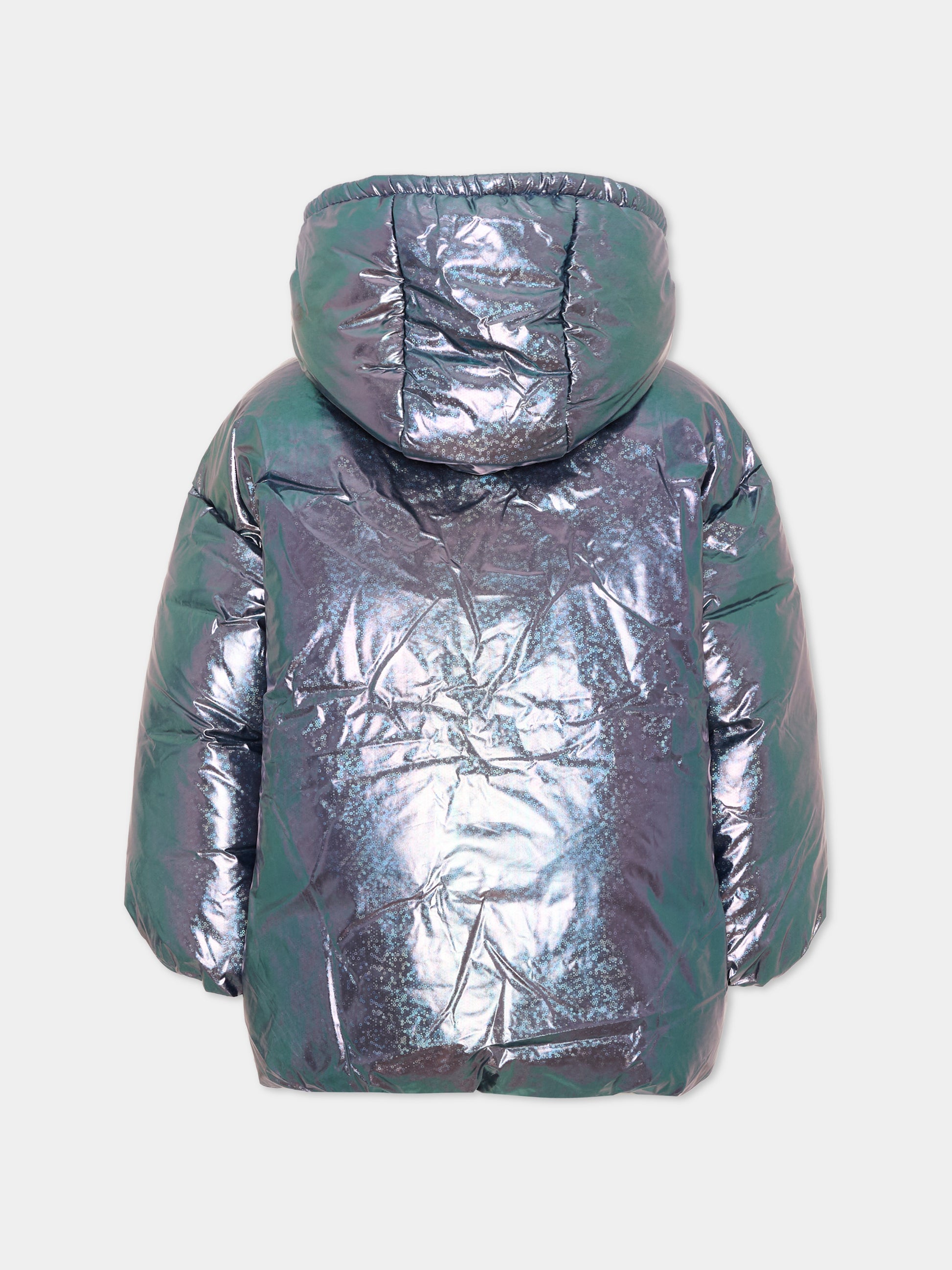 Piumini blu per bambina iridescente,Billieblush,U22443 85T