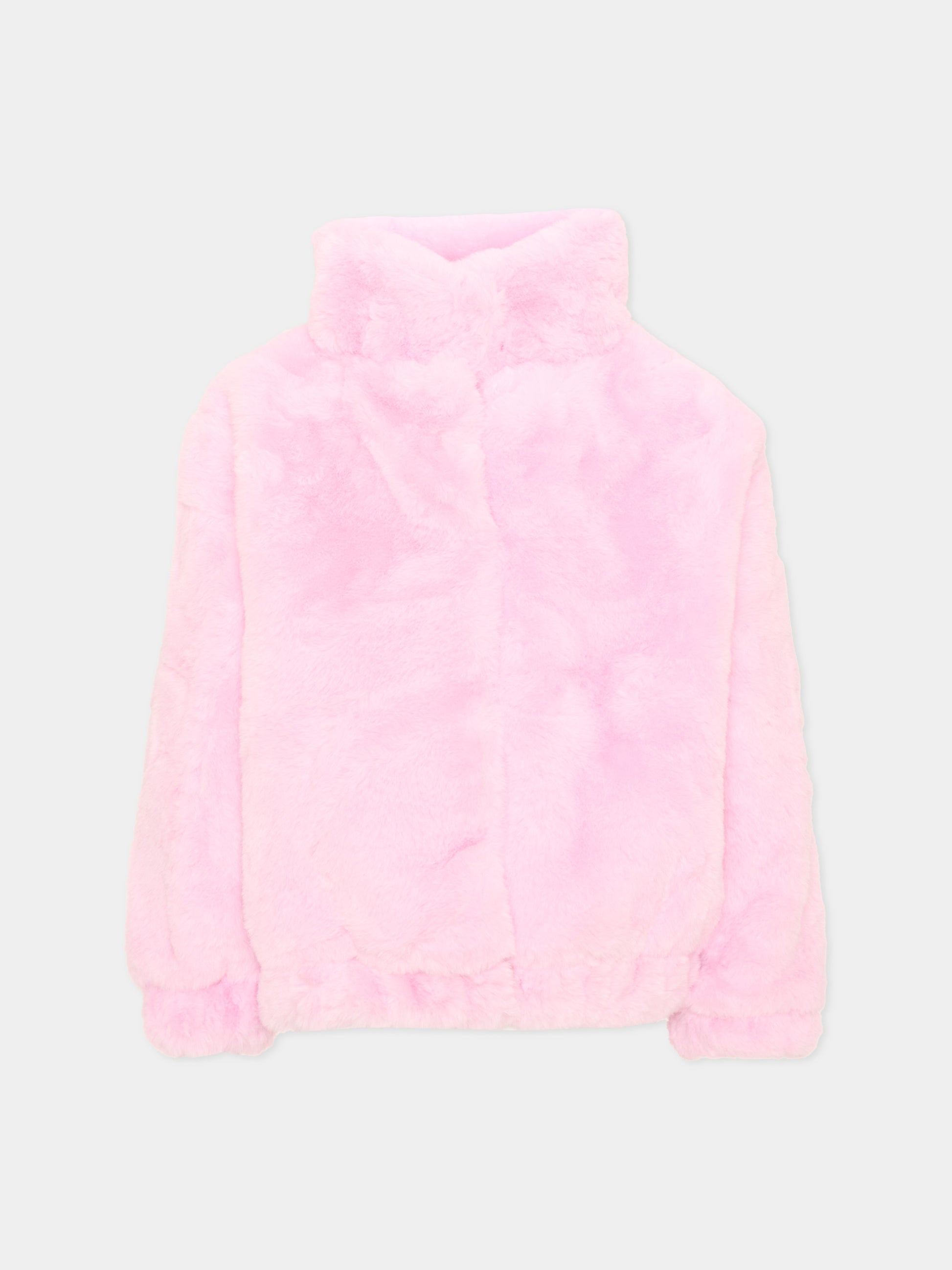 Ecopelliccia rosa per bambina con cuore,Billieblush,U22448 475