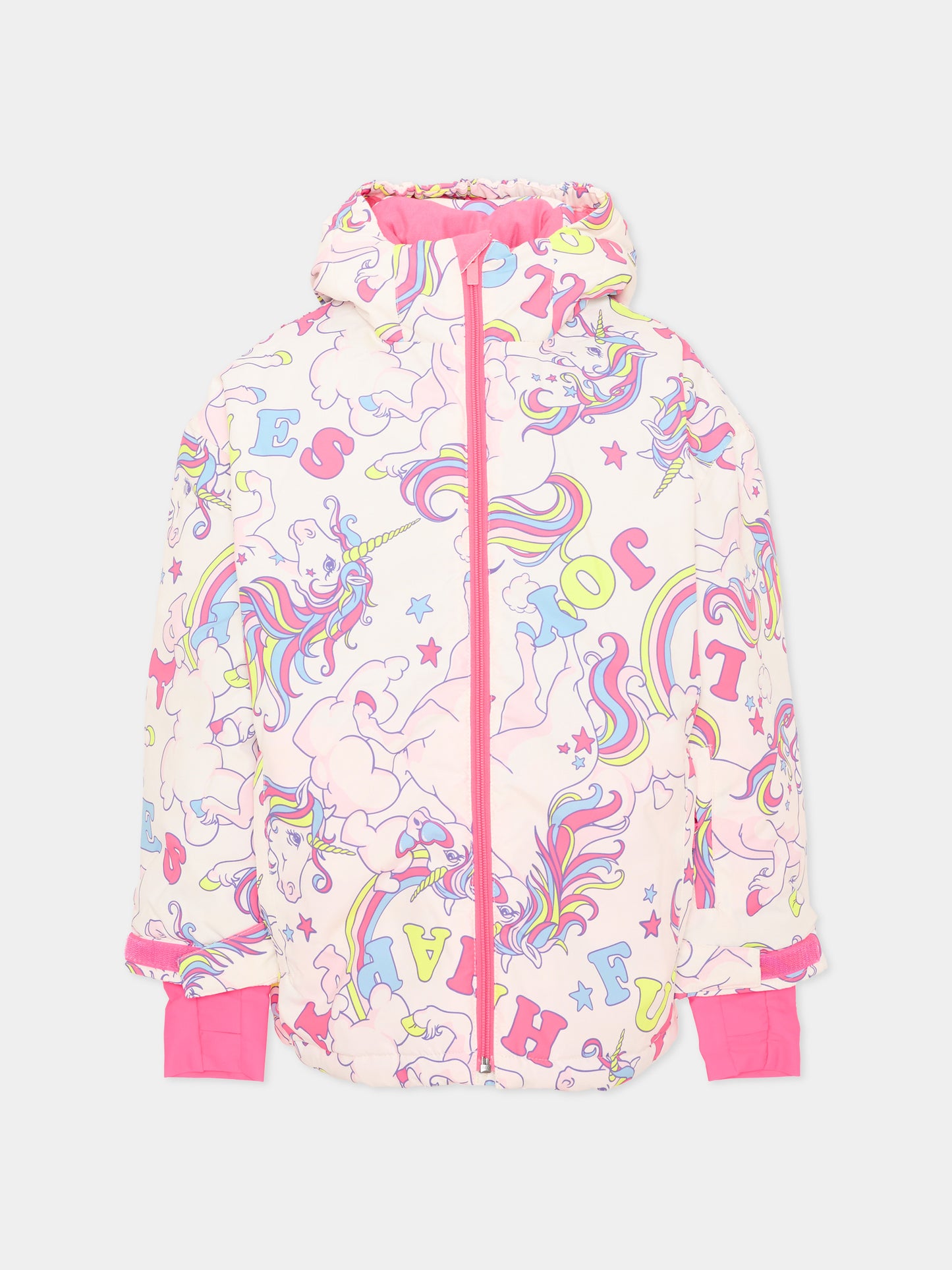 Piumino da neve multicolor per bambina con unicorni,Billieblush,U22451 Z41
