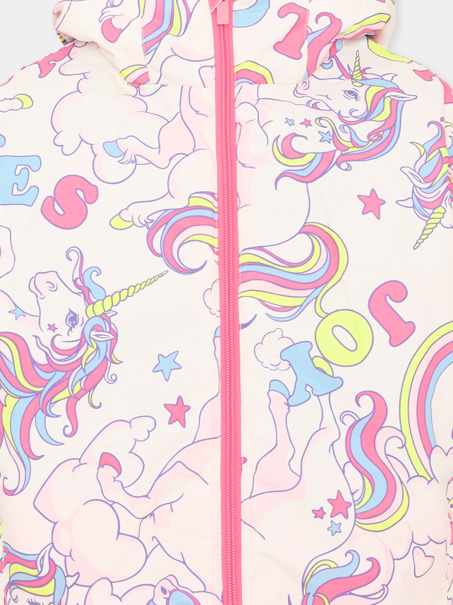 Piumino da neve multicolor per bambina con unicorni,Billieblush,U22451 Z41