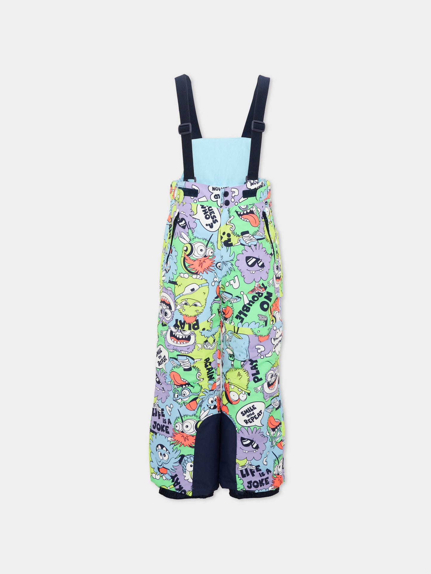 Pantalone da neve multicolor per bambino con mostri,Billieblush,U22454 Z41