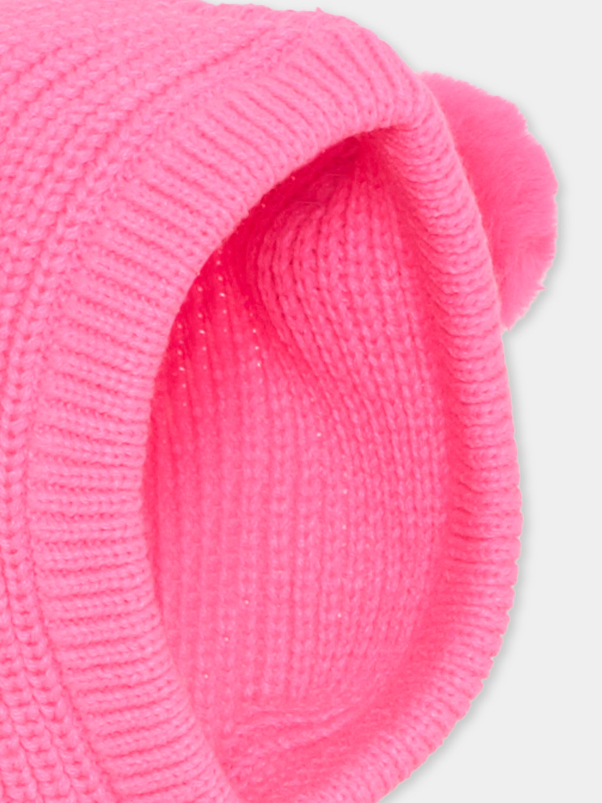 Balaclava fucsia per bambina con pompon,Billieblush,U22507 47A