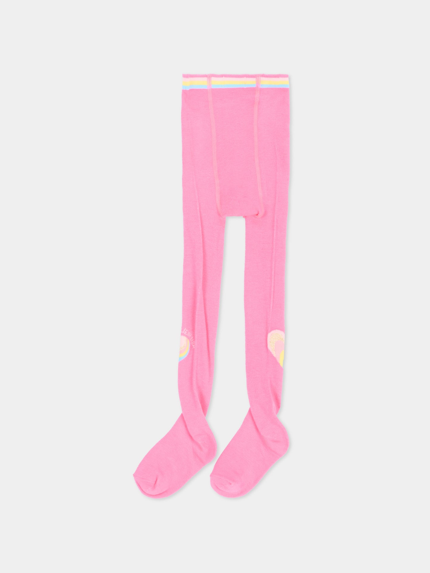 Collant fucsia per bambina con cuori,Billieblush,U22510 47A