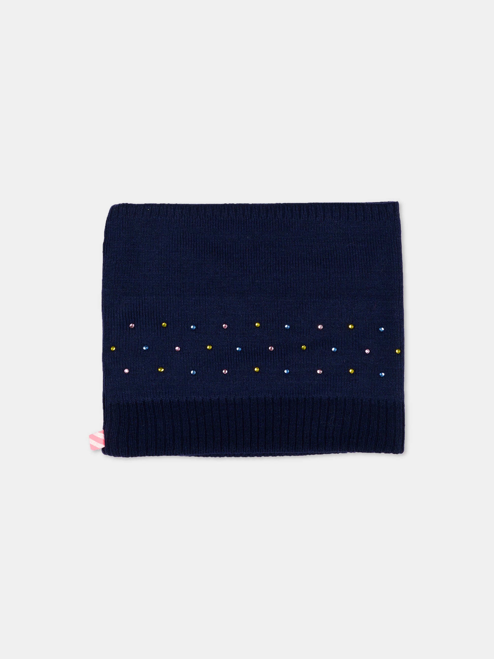 Sciarpa blu per bambina con strass,Billieblush,U22518 85T