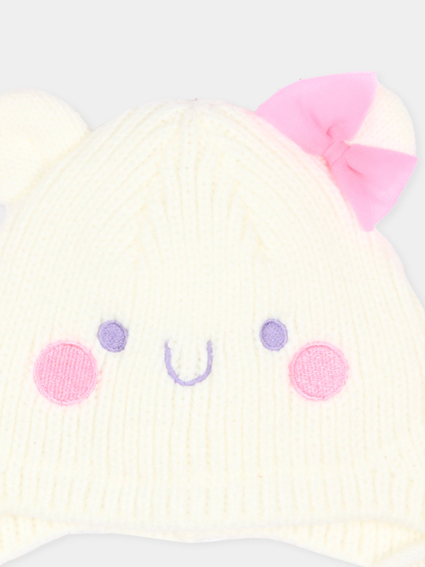 Berretto avorio per neonata con fiocco,Billieblush,U22544 121