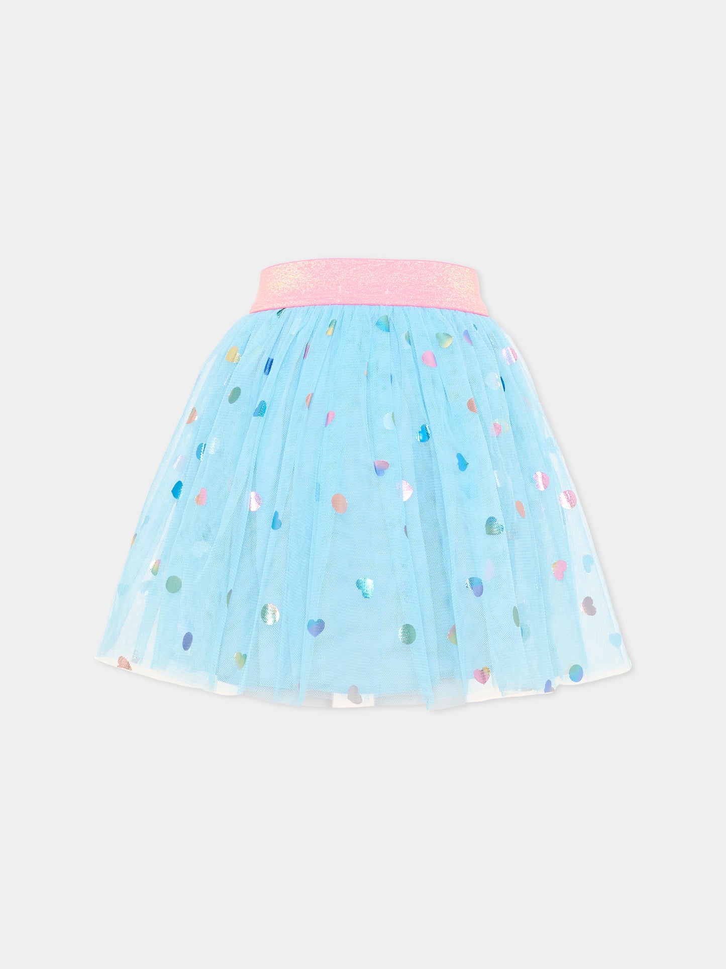Gonna celeste per bambina con cuori,Billieblush,U22569 78R