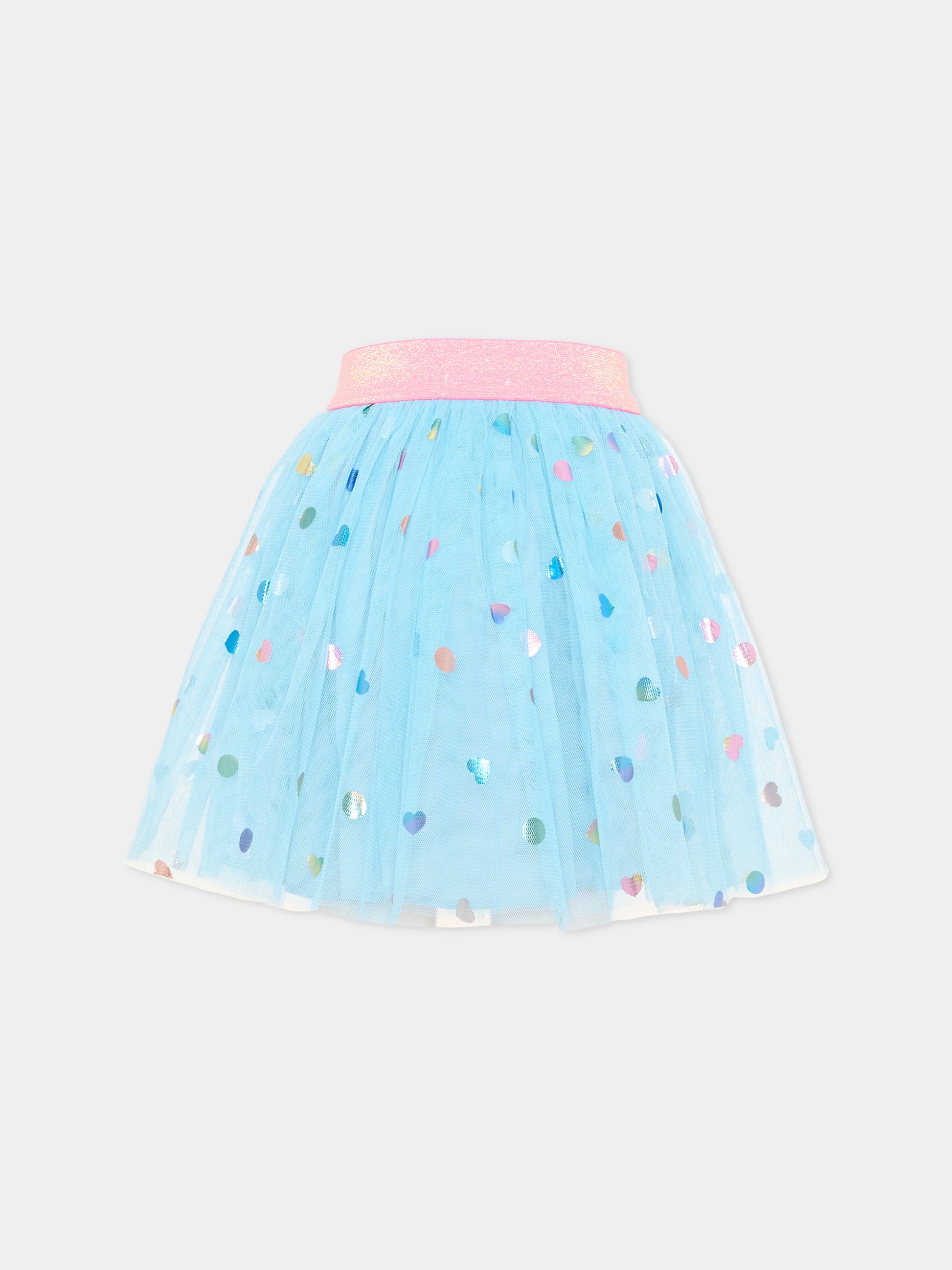 Gonna celeste per bambina con cuori,Billieblush,U22569 78R