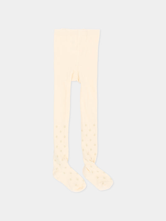 Collant avorio per bambina con stelle,Billieblush,U22589 121