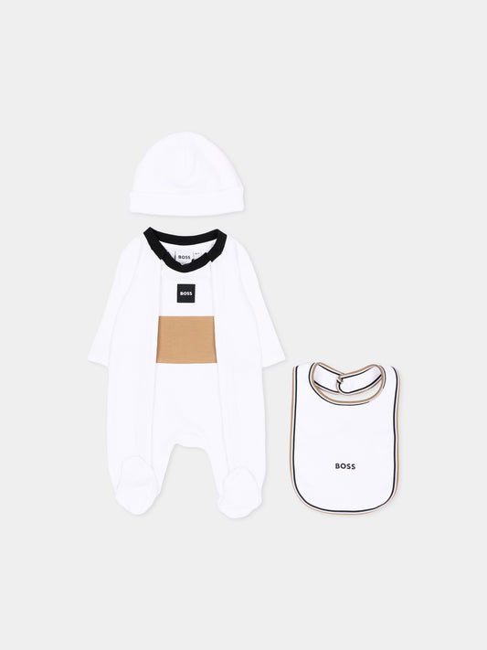 Set Tutine bianco per neonato con logo,Boss,J53292 10P