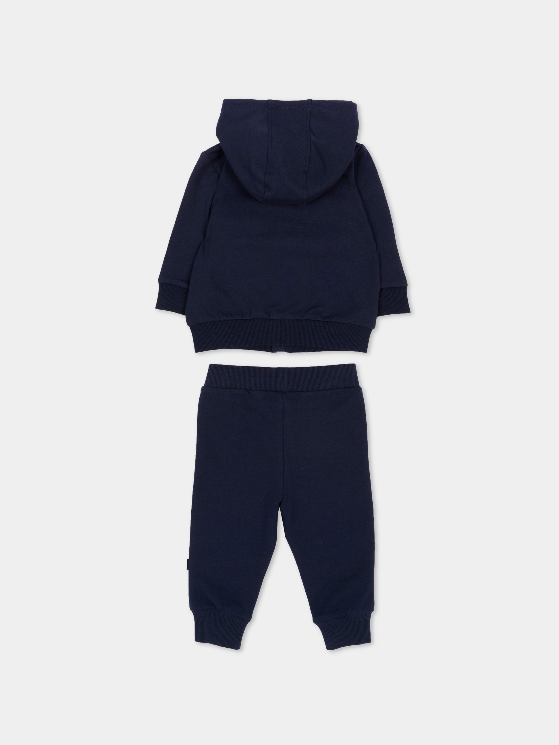 Completo sportivo blu per neonato con logo,Boss,J53307 849