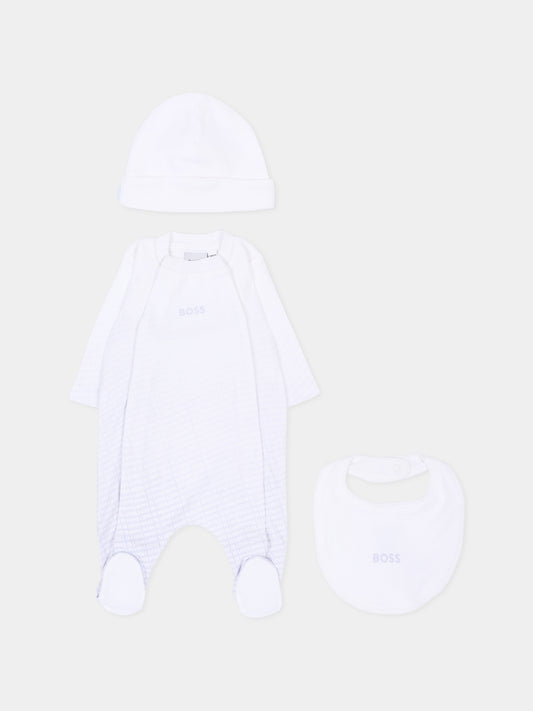 Set tutina bianco per neonato con logo,Boss,J53313 771