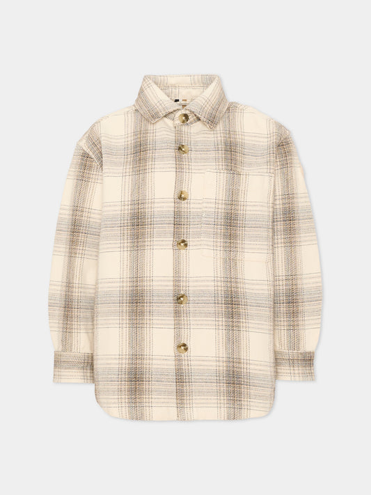 Camicia avorio per bambino con patch logo,Boss,J53364 120