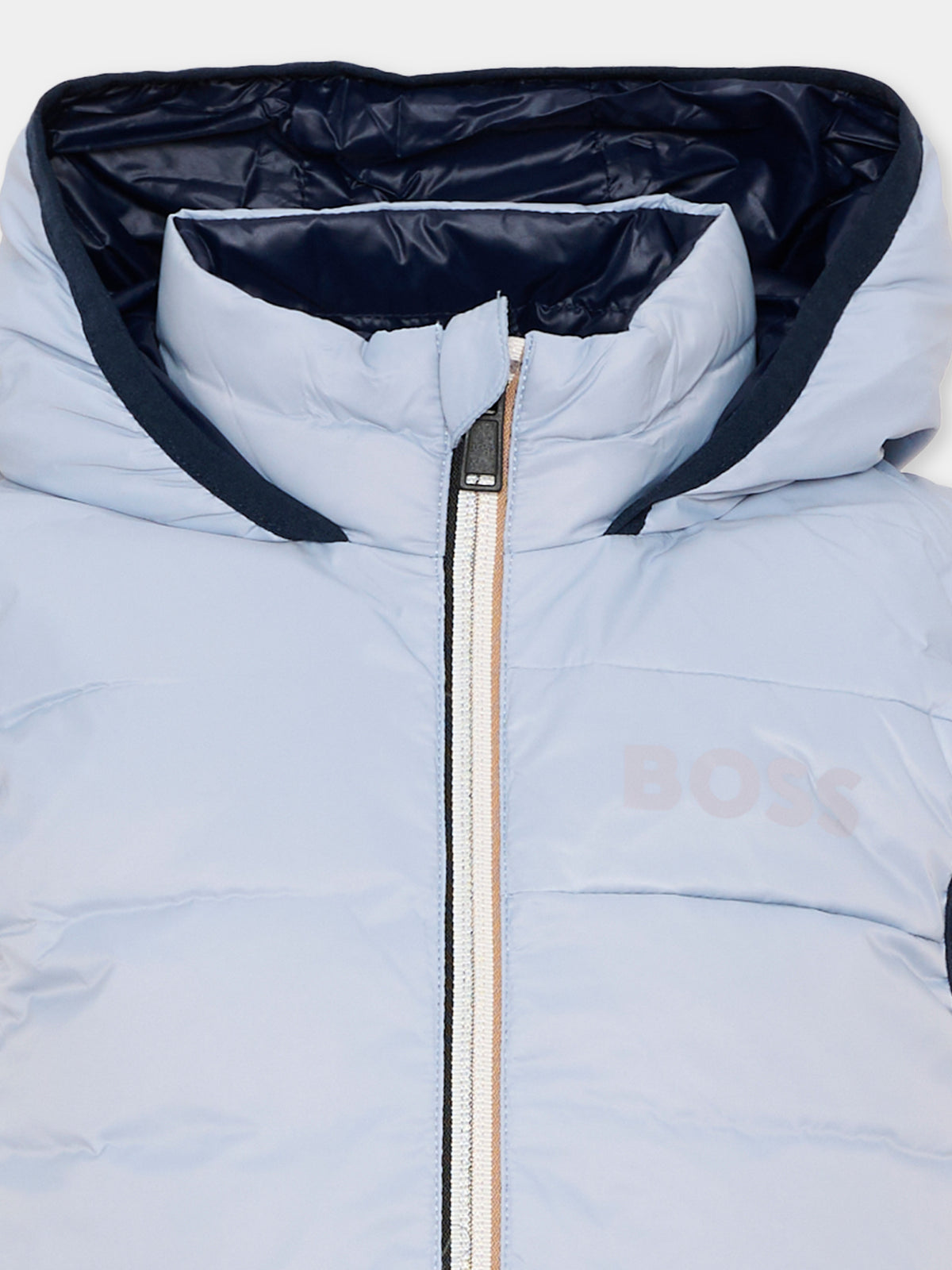 Gilet celeste per bambino con logo,Boss,J53436 796