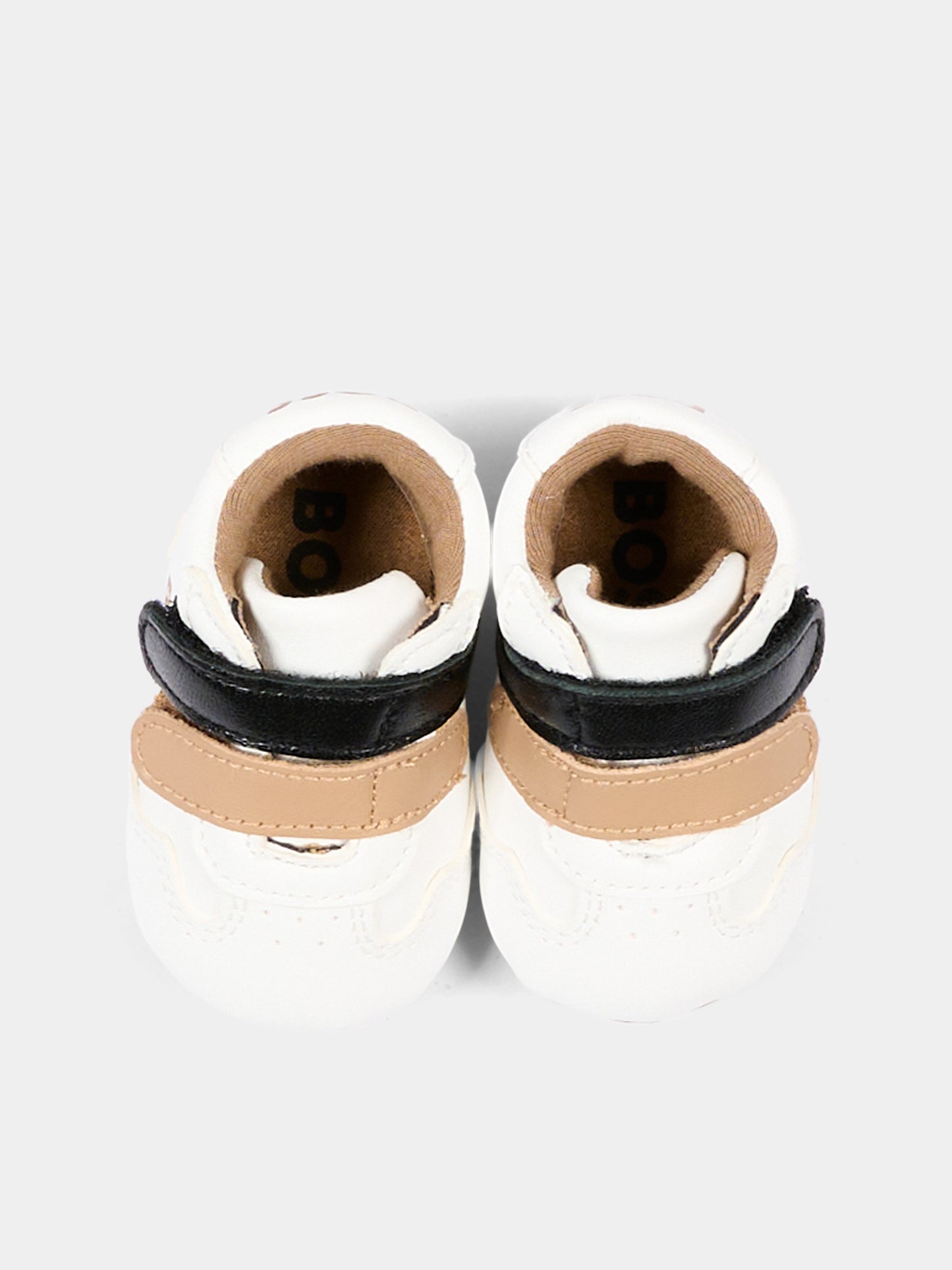 Sneakers bianche per neonato con logo,Boss,J53553 10P
