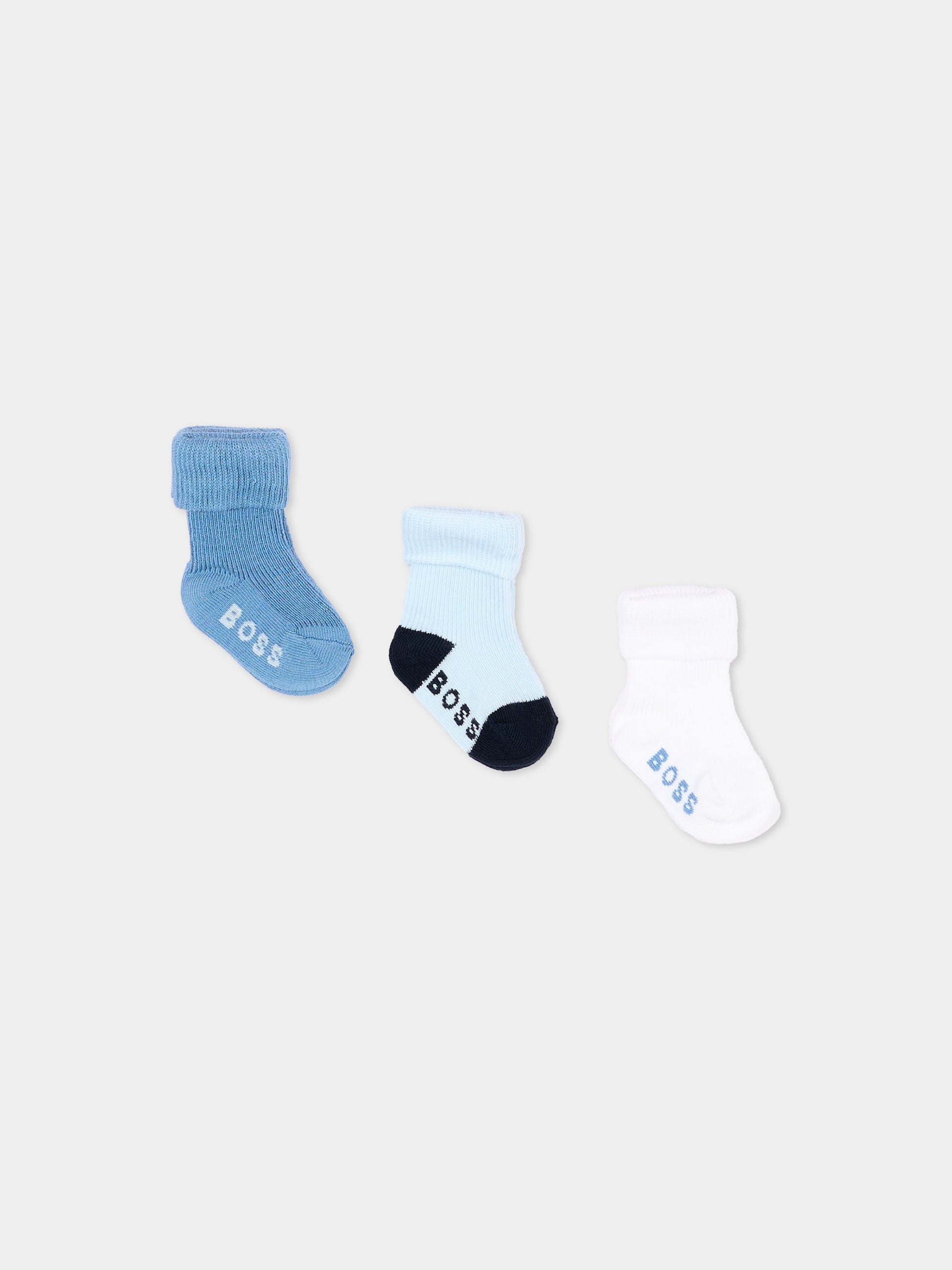 Calzini multicolor per neonato con logo,Boss,J53568 81N