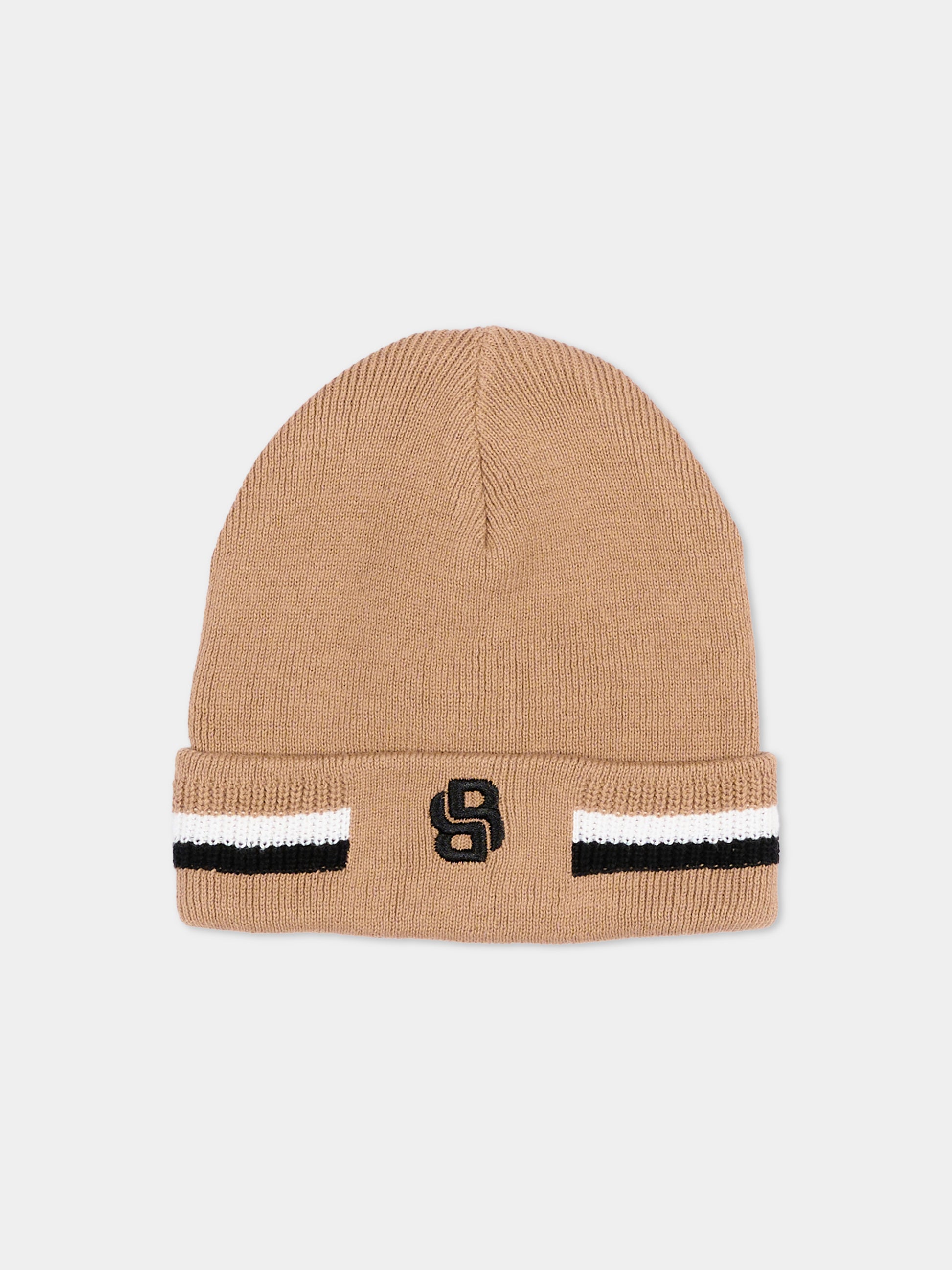 Berretto beige per neonato con logo,Boss,J53577 269
