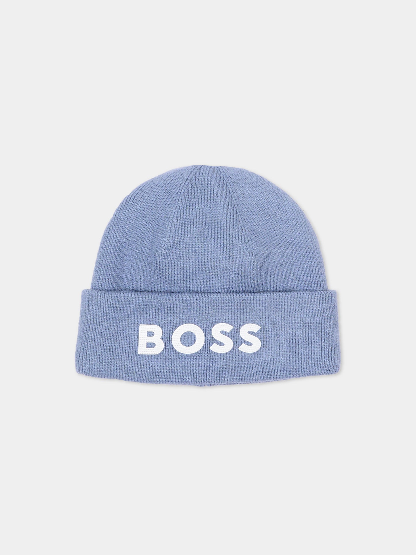 Berretto celeste per bambino con logo,Boss,J53584 896