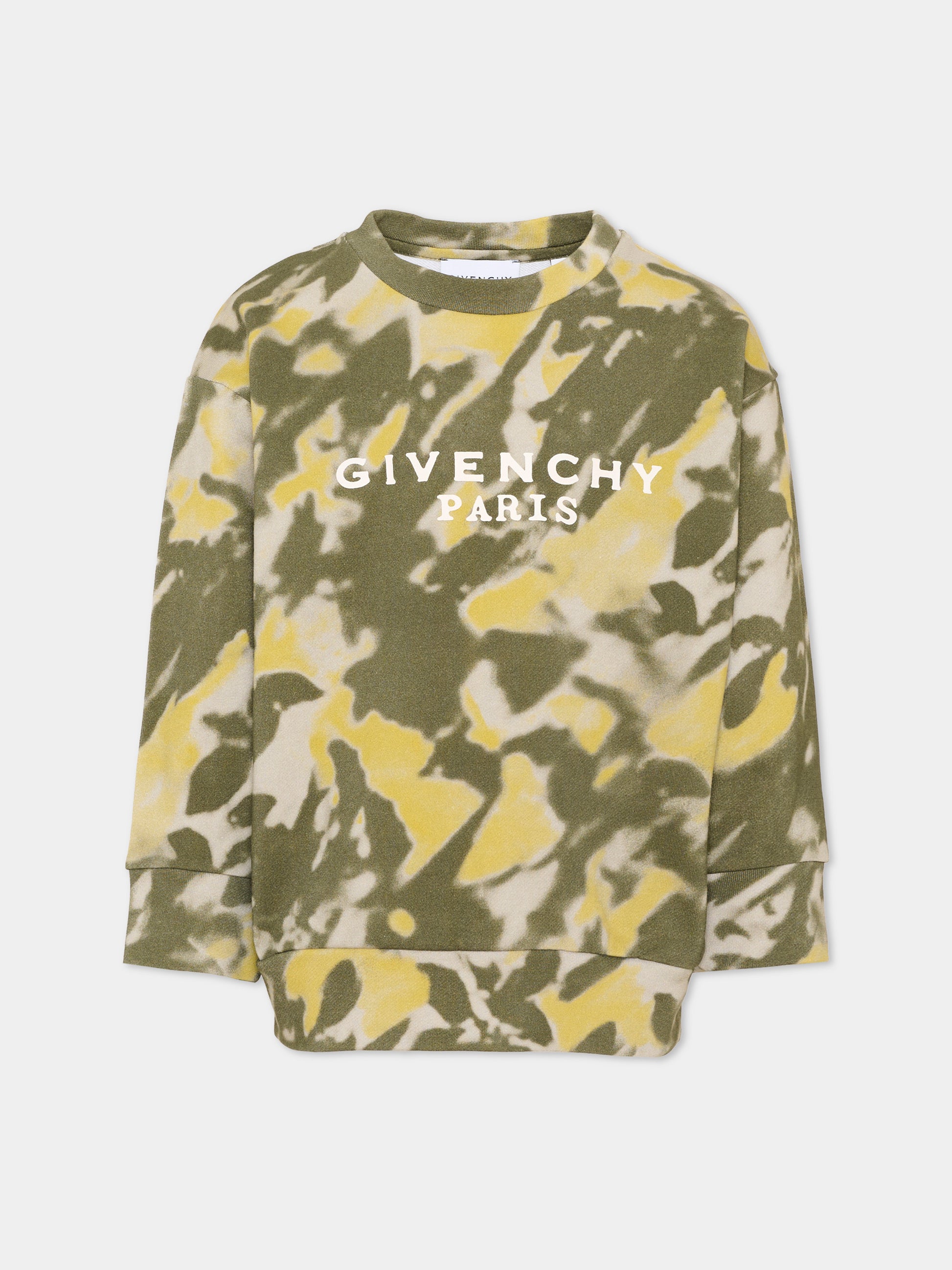 Felpa verde per bambino con logo,Givenchy Kids,H31272 653