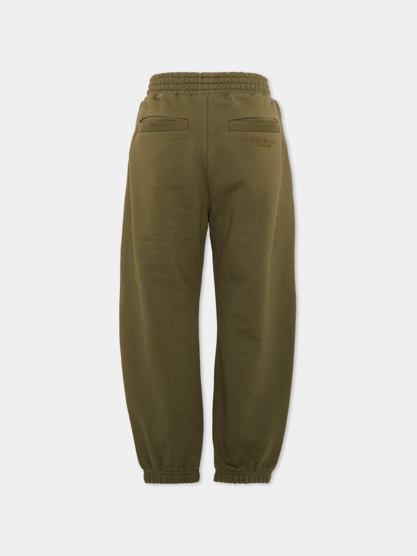 Pantaloni sportivi verdi per bambino con logo,Givenchy Kids,H31279 653