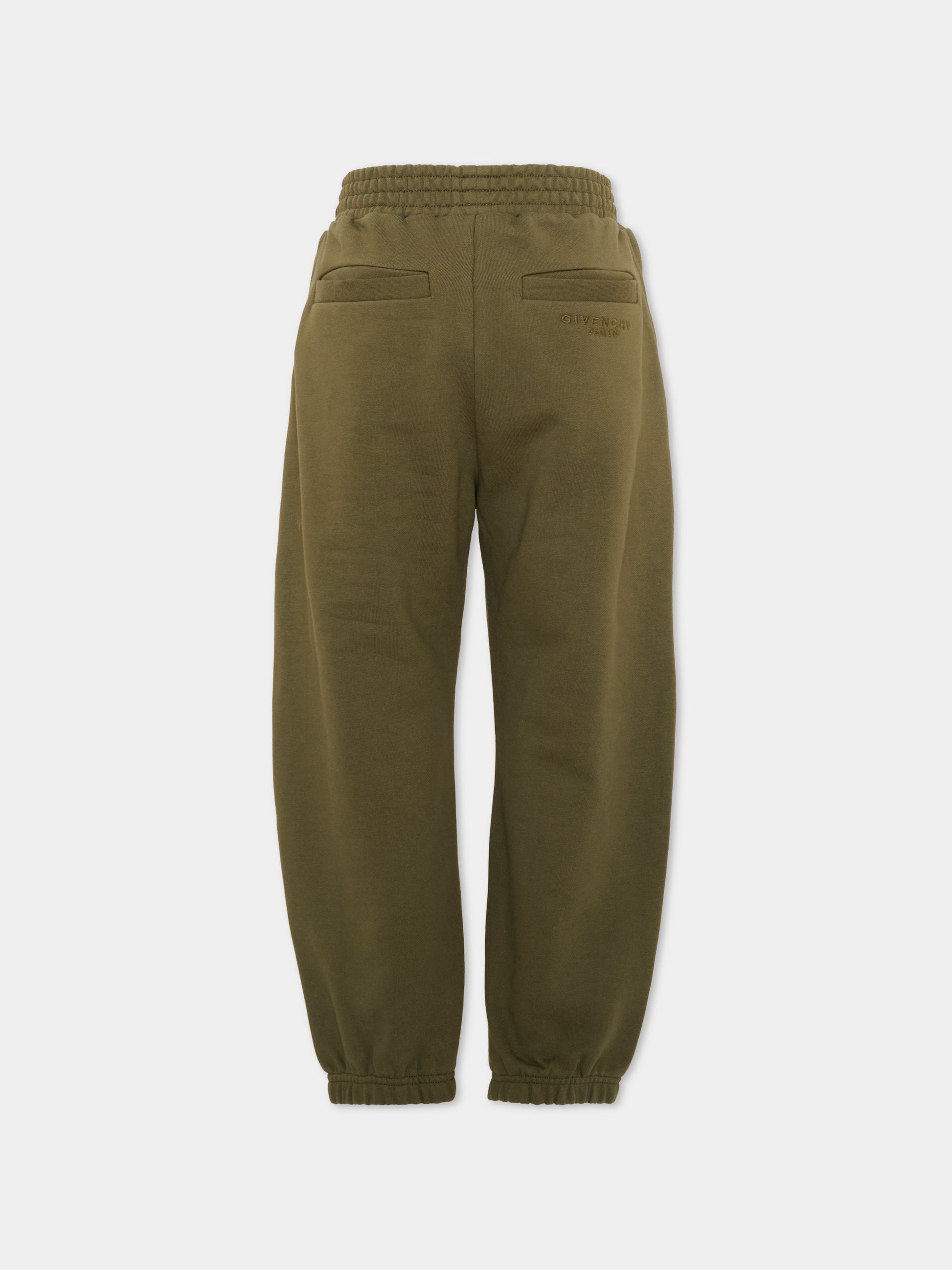 Pantaloni sportivi verdi per bambino con logo,Givenchy Kids,H31279 653
