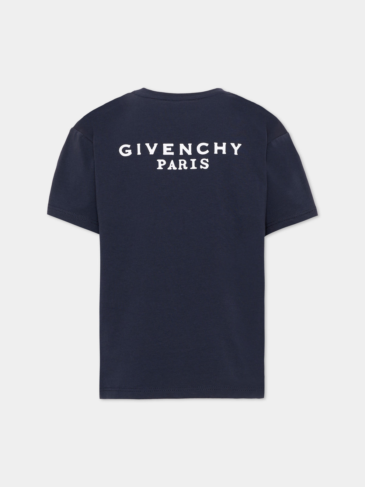 T-Shirt blu per bambini con logo,Givenchy Kids,H31280 853