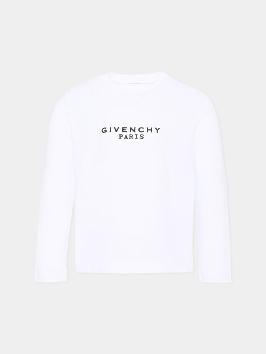 T-Shirt bianca per bambina con logo,Givenchy Kids,H31321 10P