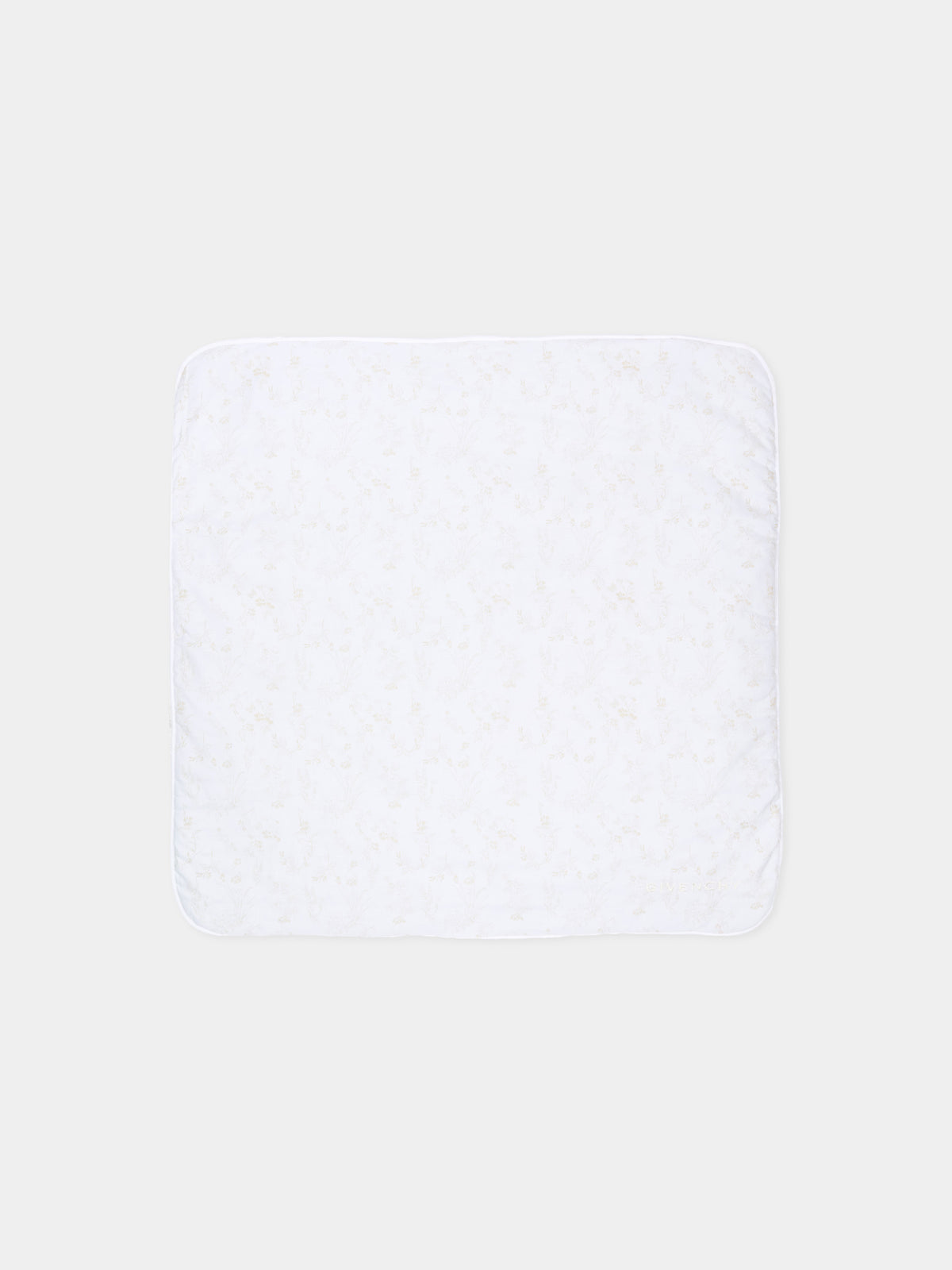 White blanket for newborn with print