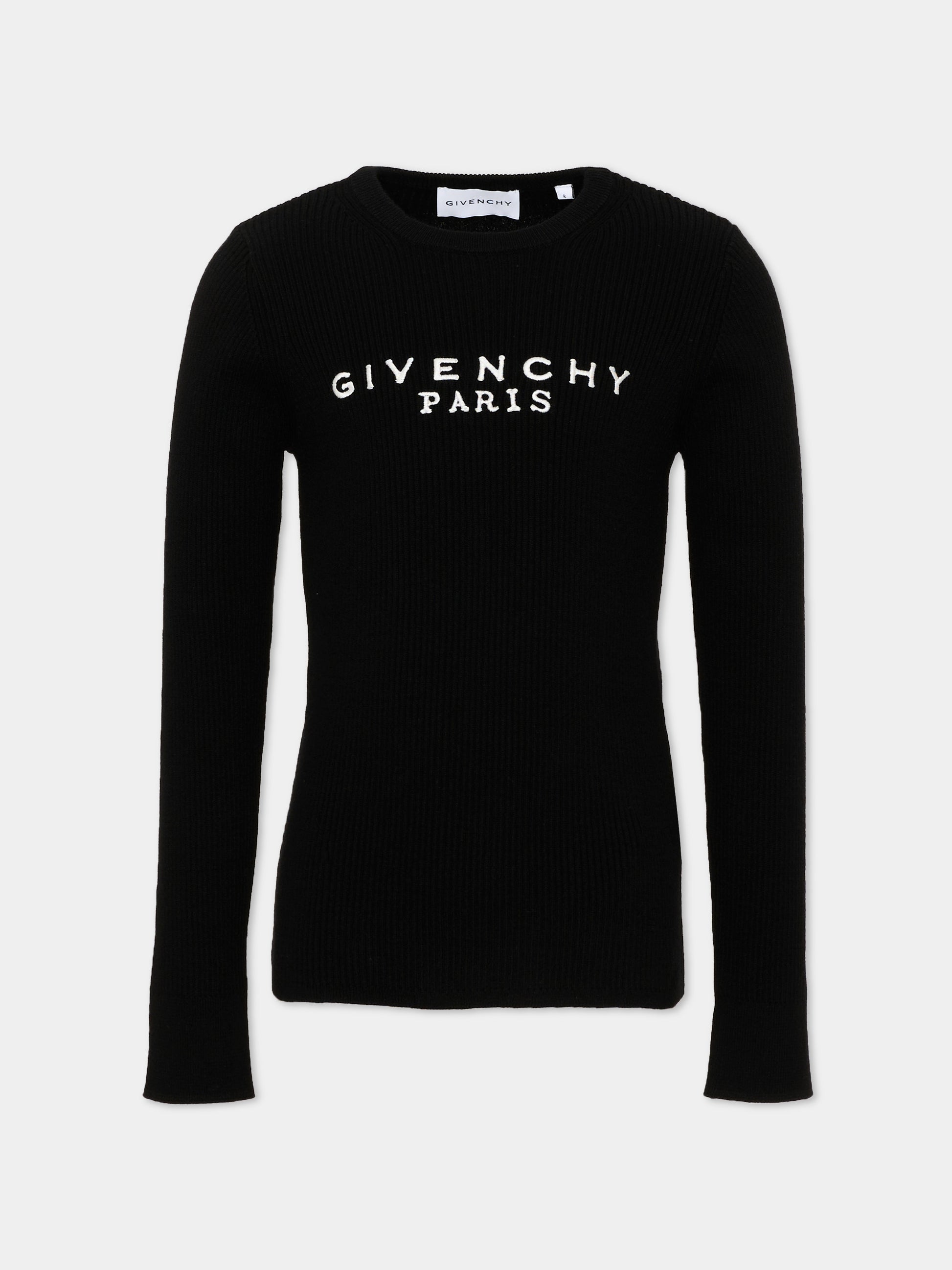 Maglione nero per bambina con logo,Givenchy Kids,H31556 09B