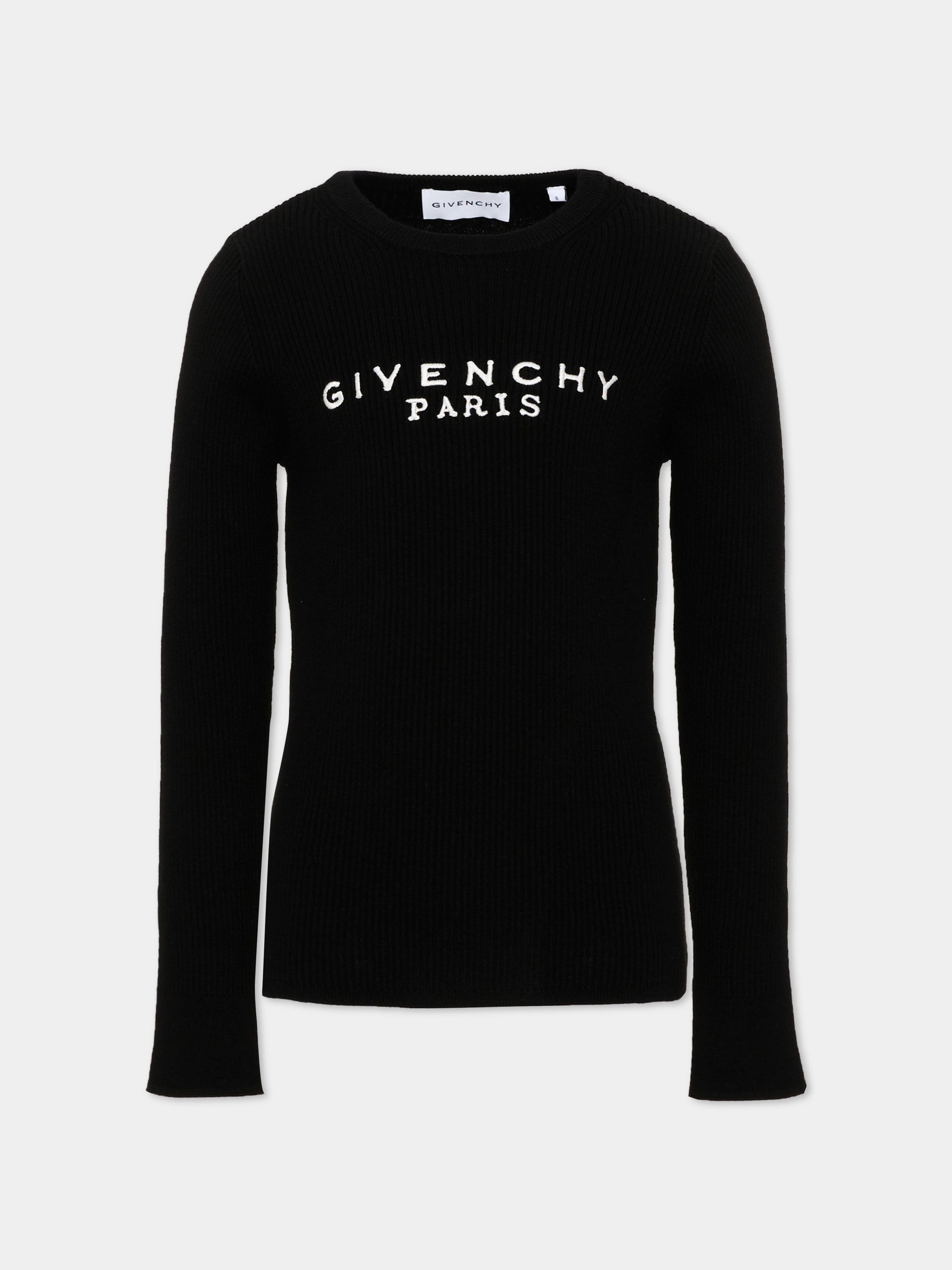Maglione nero per bambina con logo,Givenchy Kids,H31556 09B