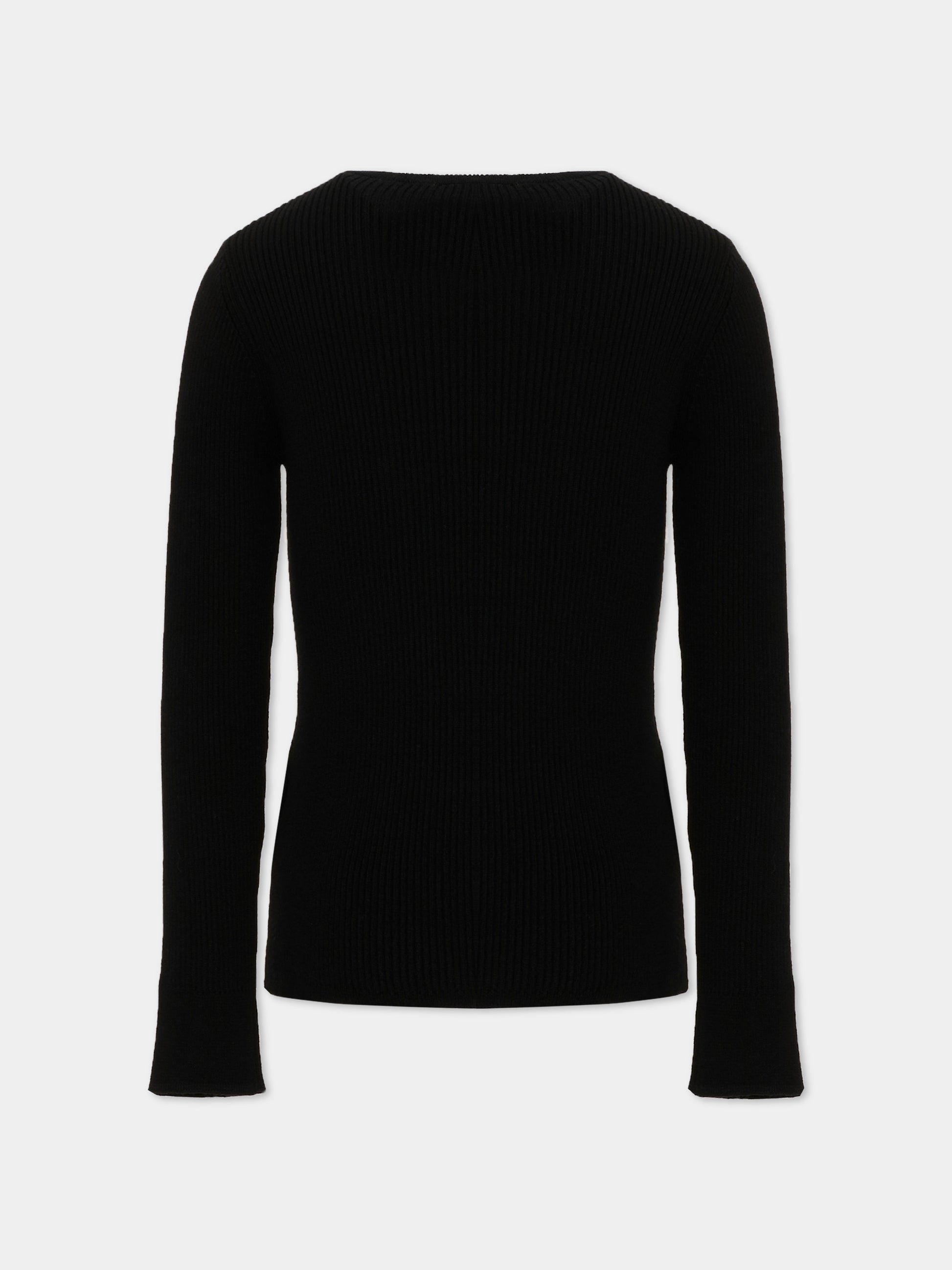 Maglione nero per bambina con logo,Givenchy Kids,H31556 09B