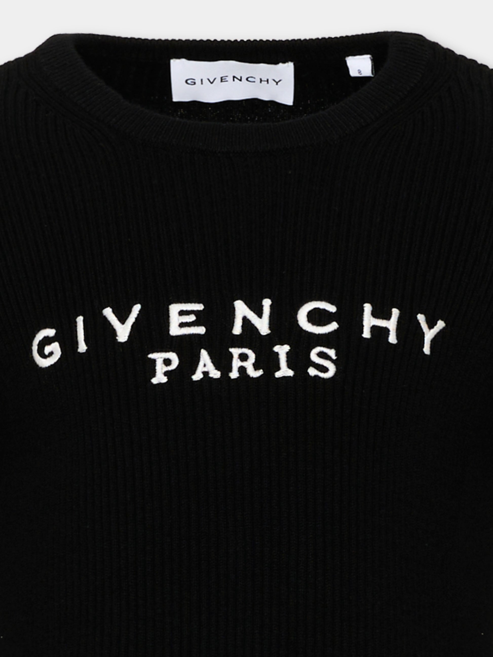 Maglione nero per bambina con logo,Givenchy Kids,H31556 09B